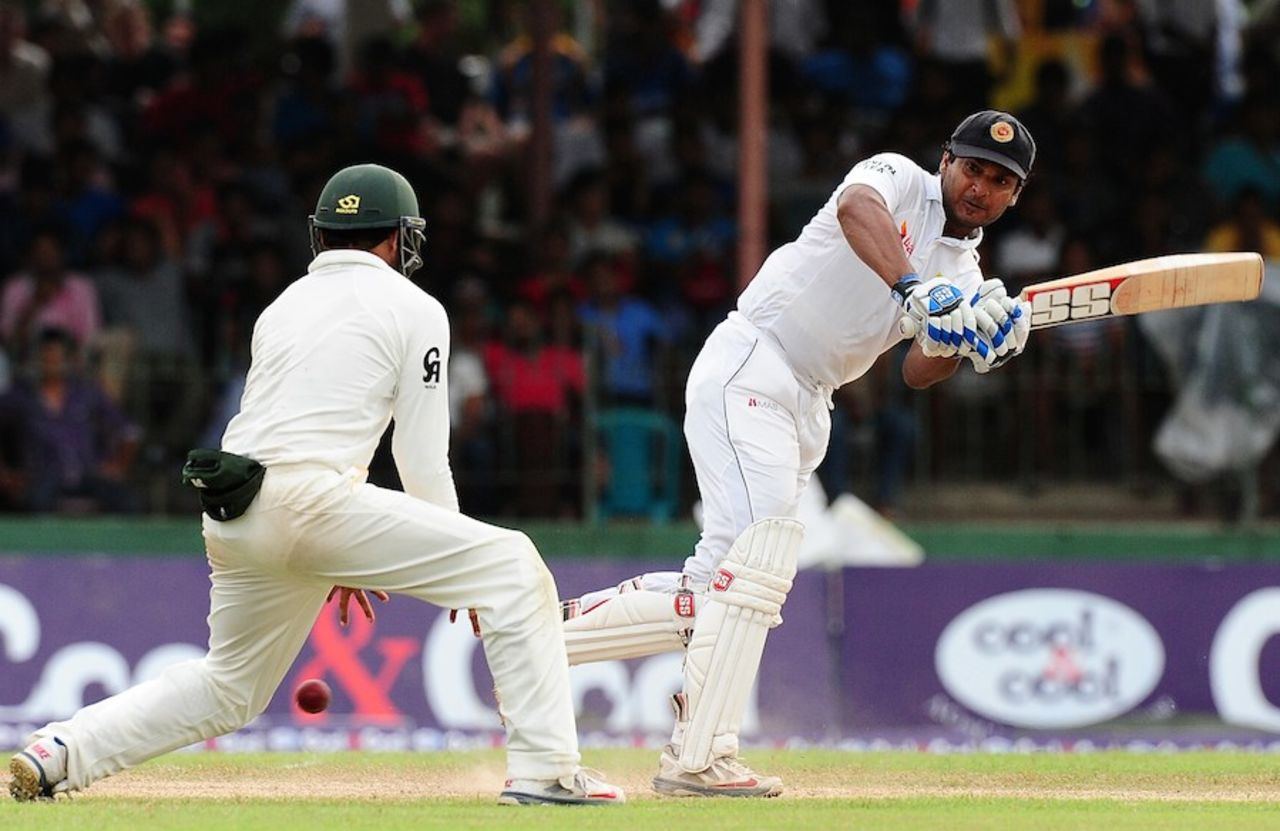 Kumar Sangakkara tucks one past short leg, Sri Lanka v Pakistan, 2nd Test, Colombo, 3rd day, August 16, 2014
