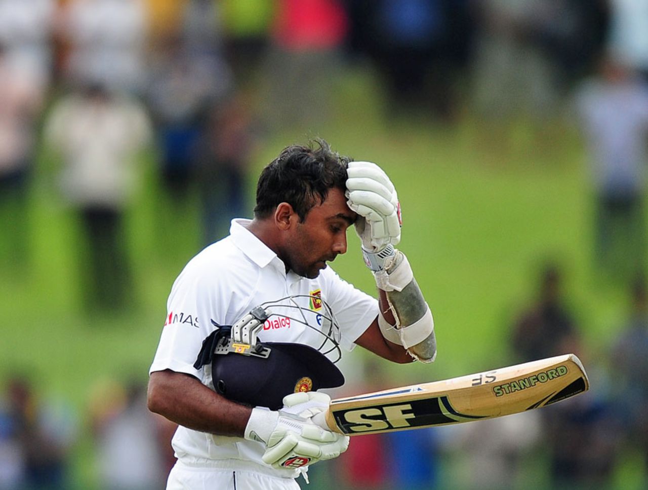 Mahela Jayawardene was out for 54 in his last Test innings, Sri Lanka v Pakistan, 2nd Test, Colombo, 4th day, August 17, 2014