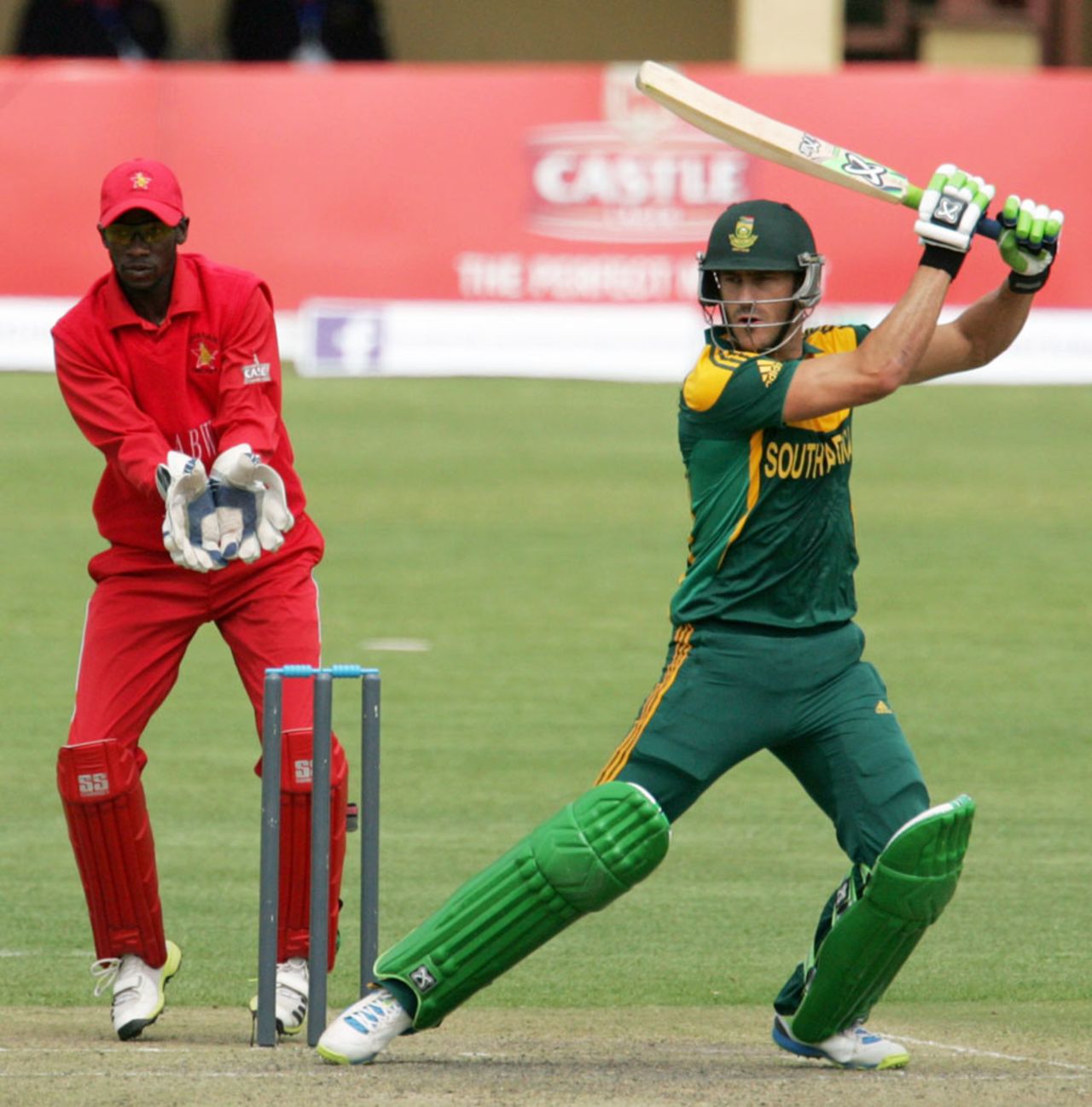 Faf du Plessis chipped in with 59, Zimbabwe v South Africa, 1st ODI, Bulawayo, August 17, 2014
