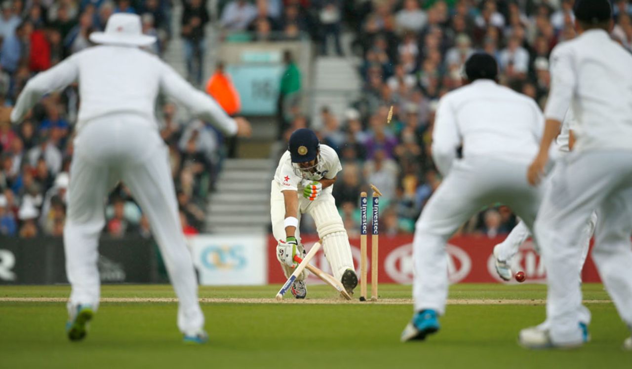 Gautam Gambhir ran himself out as rain came down, England v India, 5th Investec Test, The Oval, 3rd day, August 17, 2014