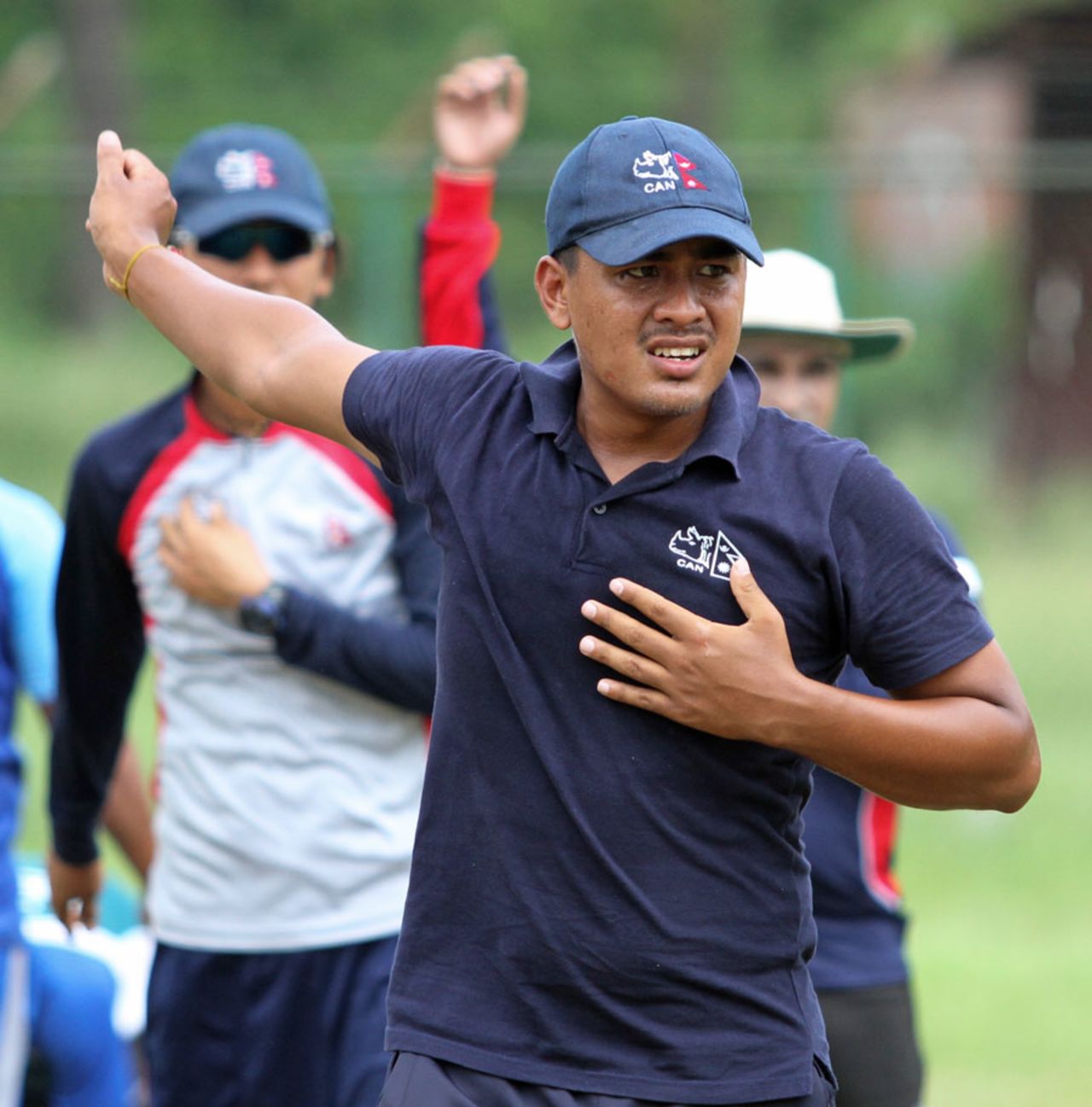 Gyanendra Malla at a training session, Kathmandu, August 17, 2014