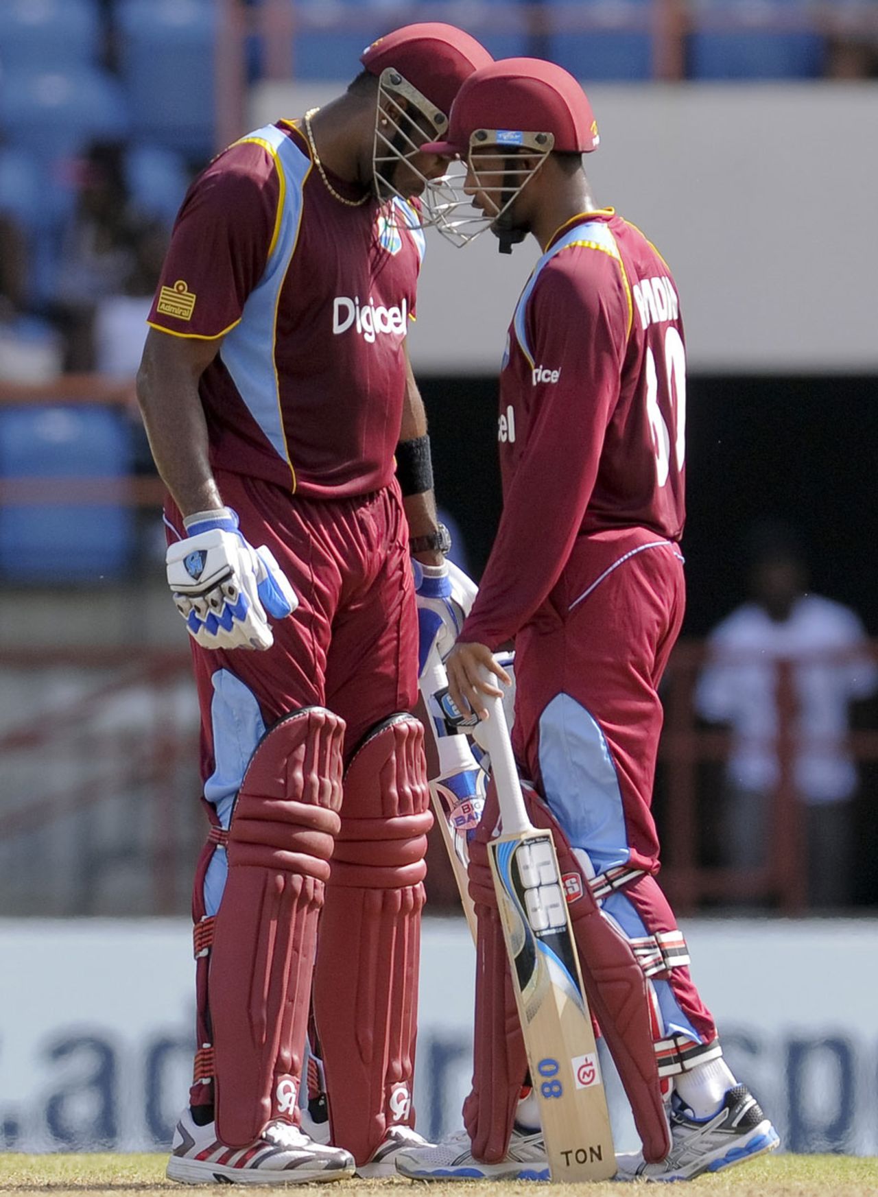Kieron Pollard and Denesh Ramdin put on 145 for the sixth wicket, West Indies v Bangladesh, 1st ODI, St George's, August 20, 2014