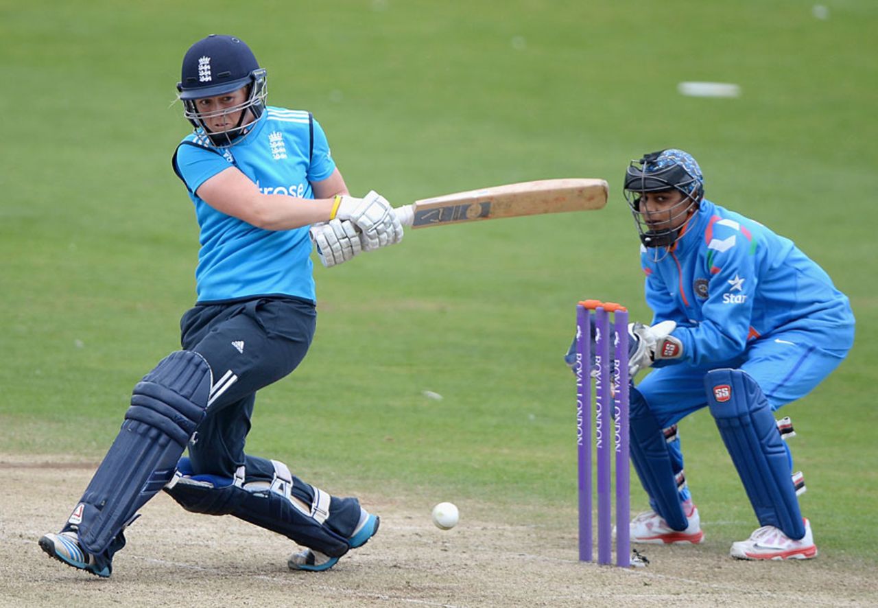 Heather Knight followed three wickets with a half-century, England v India, 1st women's ODI, Scarborough, August 21, 2014