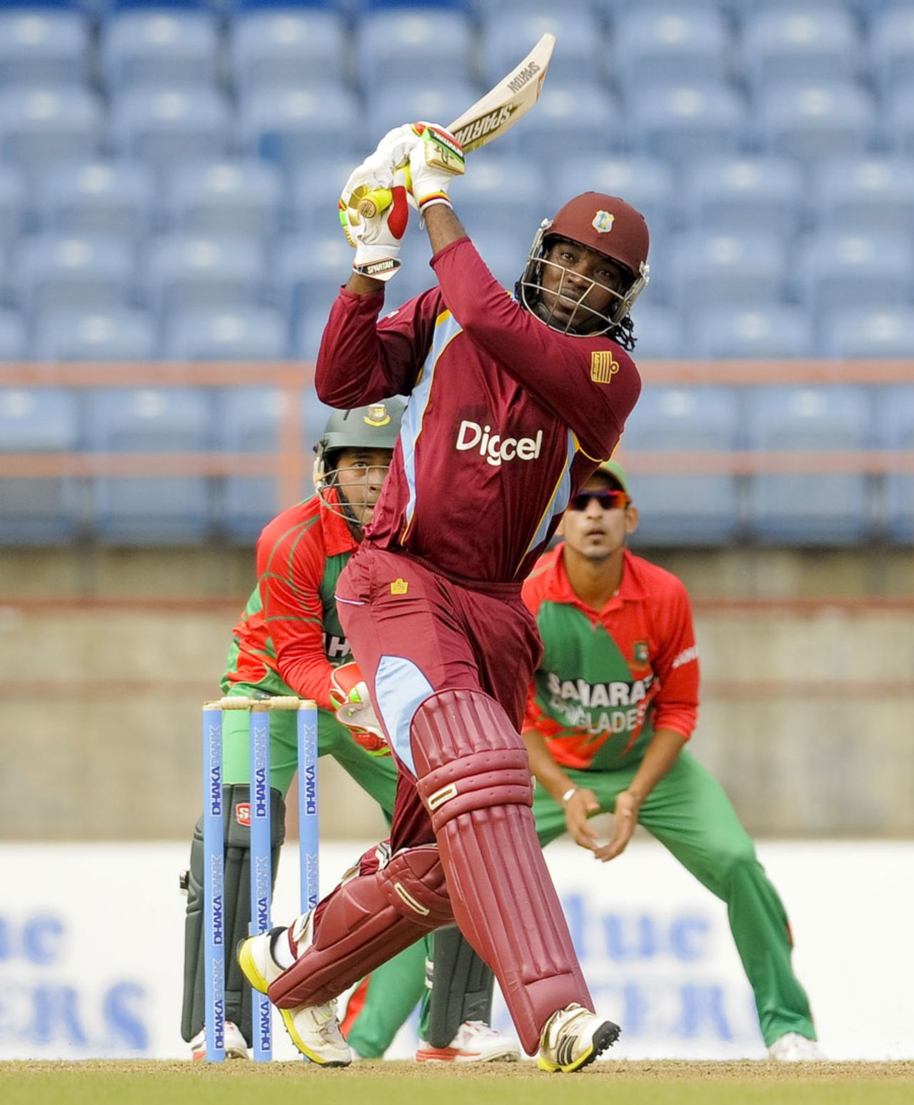 Chris Gayle hit five sixes in his 58, West Indies v Bangladesh, 2nd ODI, St George's, Grenada, August 22, 2014