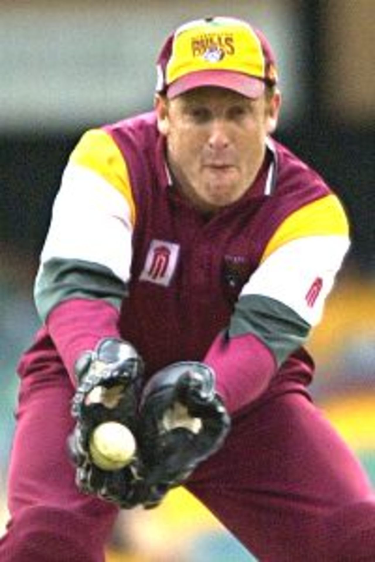 8 Dec 2000: Wade Seccombe of Queensland looks on during the Mercantile Mutual Cup cricket match played between Queensland and New South Wales at the Gabba in Brisbane, Australia.