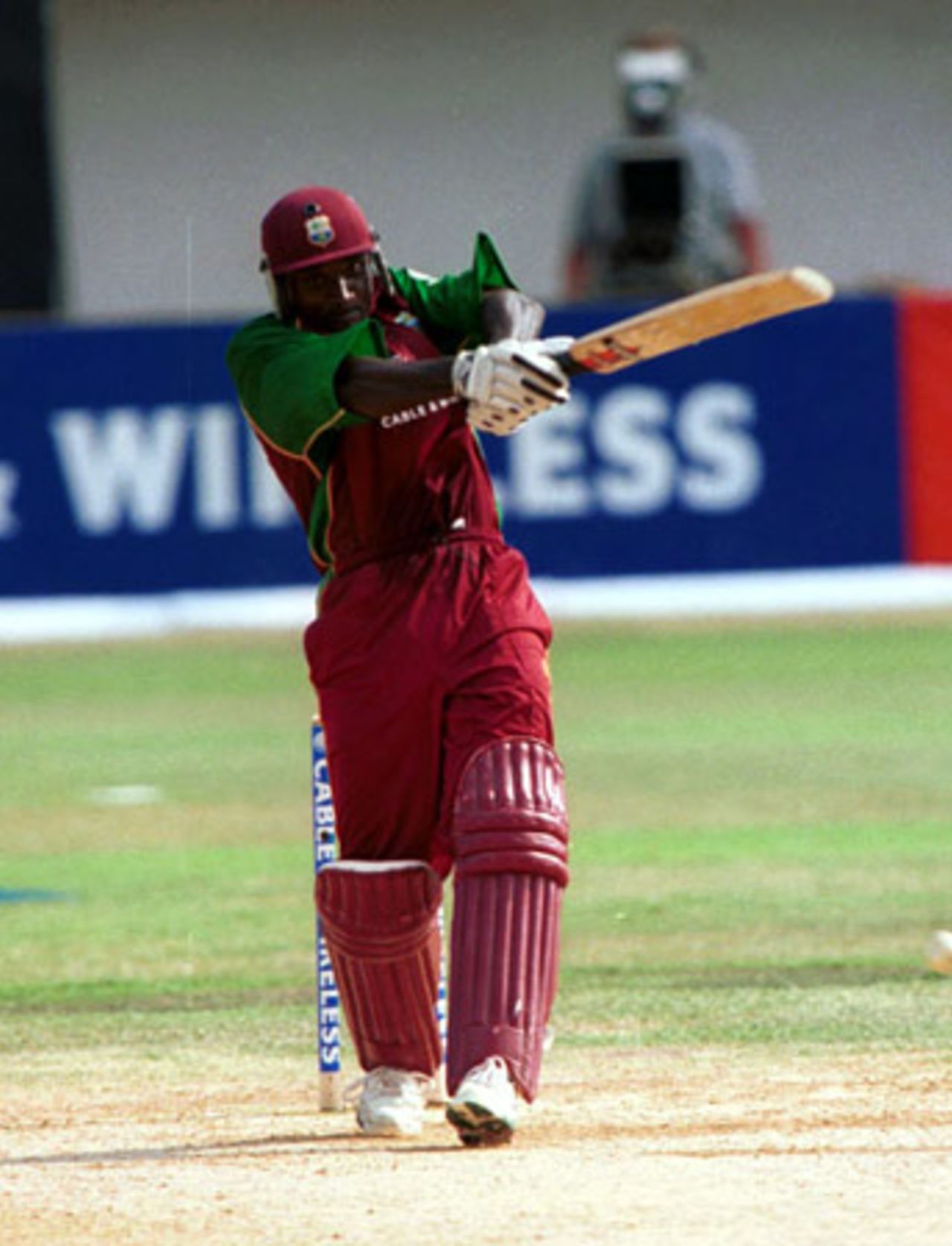 Skipper Carl Hooper pulls one to leg, 4th ODI at Queen's Park (New) St George's, Grenada , 6th May 2001