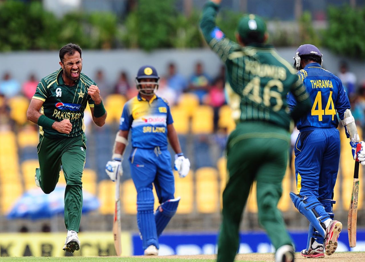 Wahab Riaz had Upul Tharanga caught behind, Sri Lanka v Pakistan, 1st ODI, Hambantota, August 23, 2014