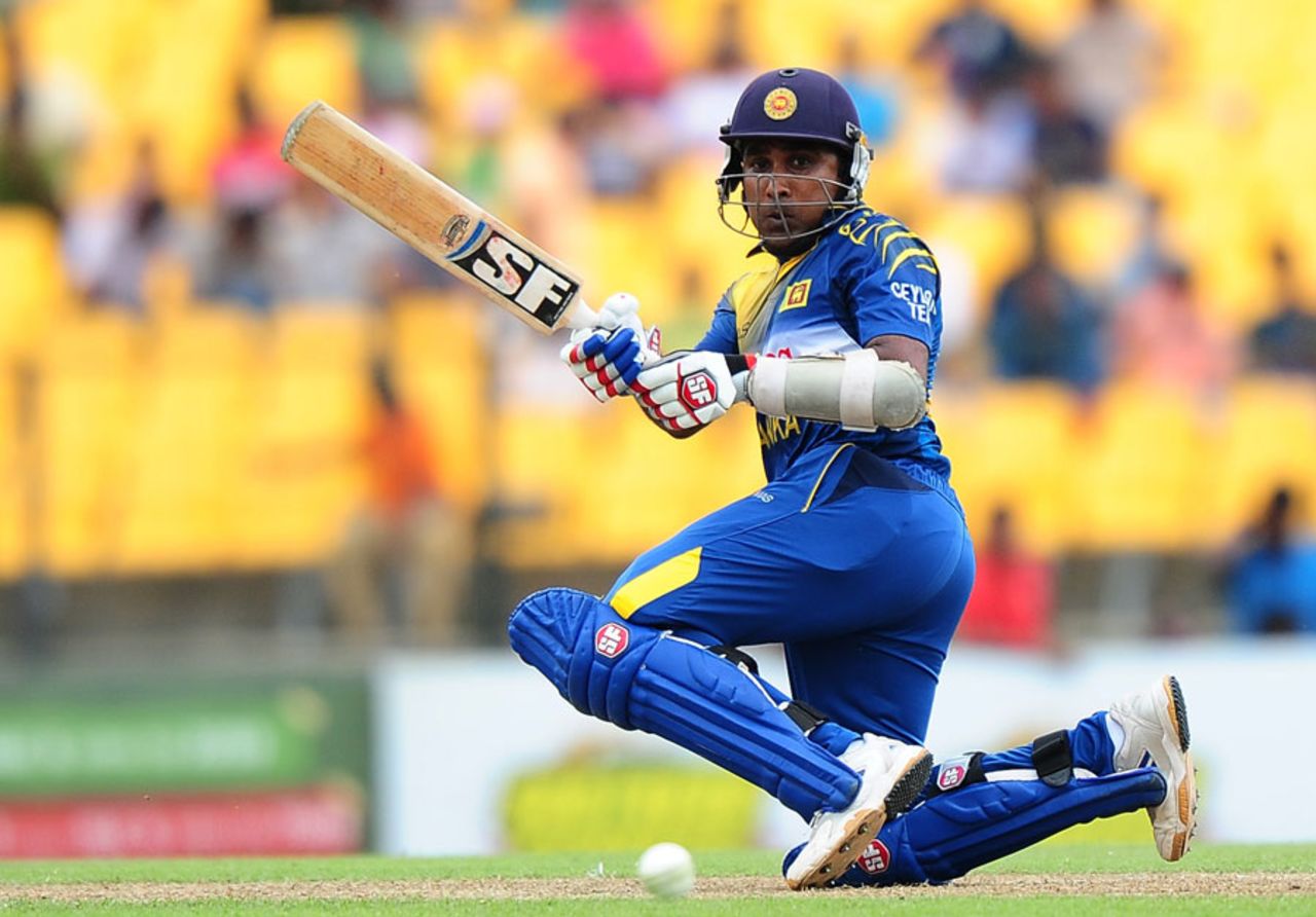 Mahela Jayawardene collects some runs, Sri Lanka v Pakistan, 1st ODI, Hambantota, August 23, 2014