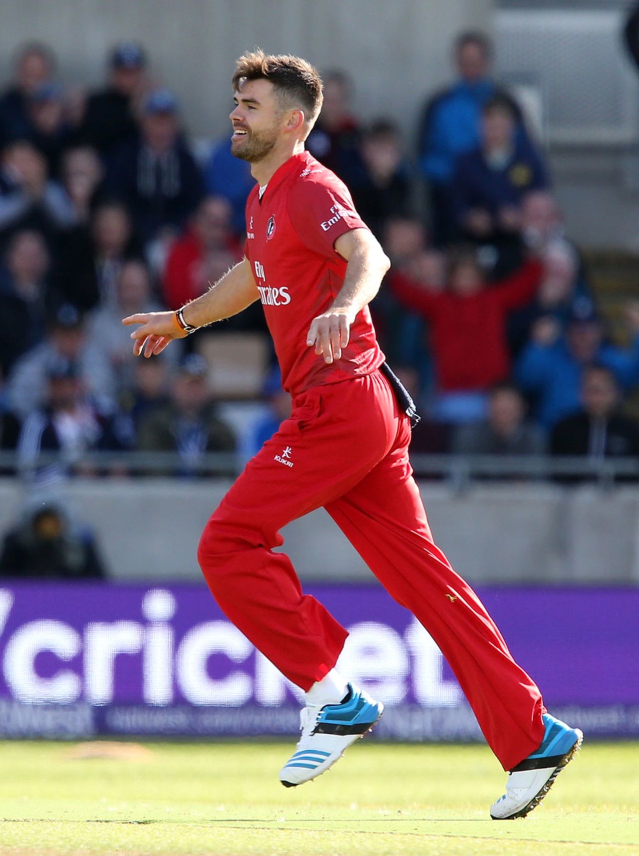 James Anderson took a wicket in his first over, Hampshire v Lancashire, 2nd NatWest T20 Blast semi-final, Edgbaston, August 23, 2014
