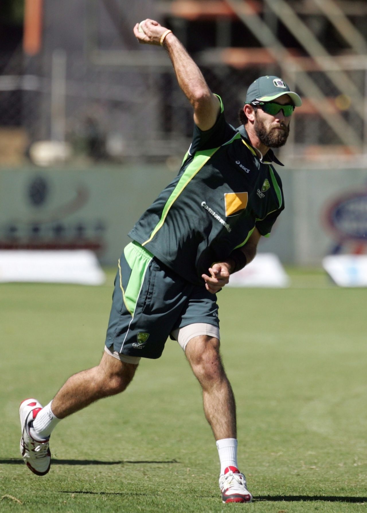 Glenn Maxwell goes through a fielding drill, Harare, August 24, 2014