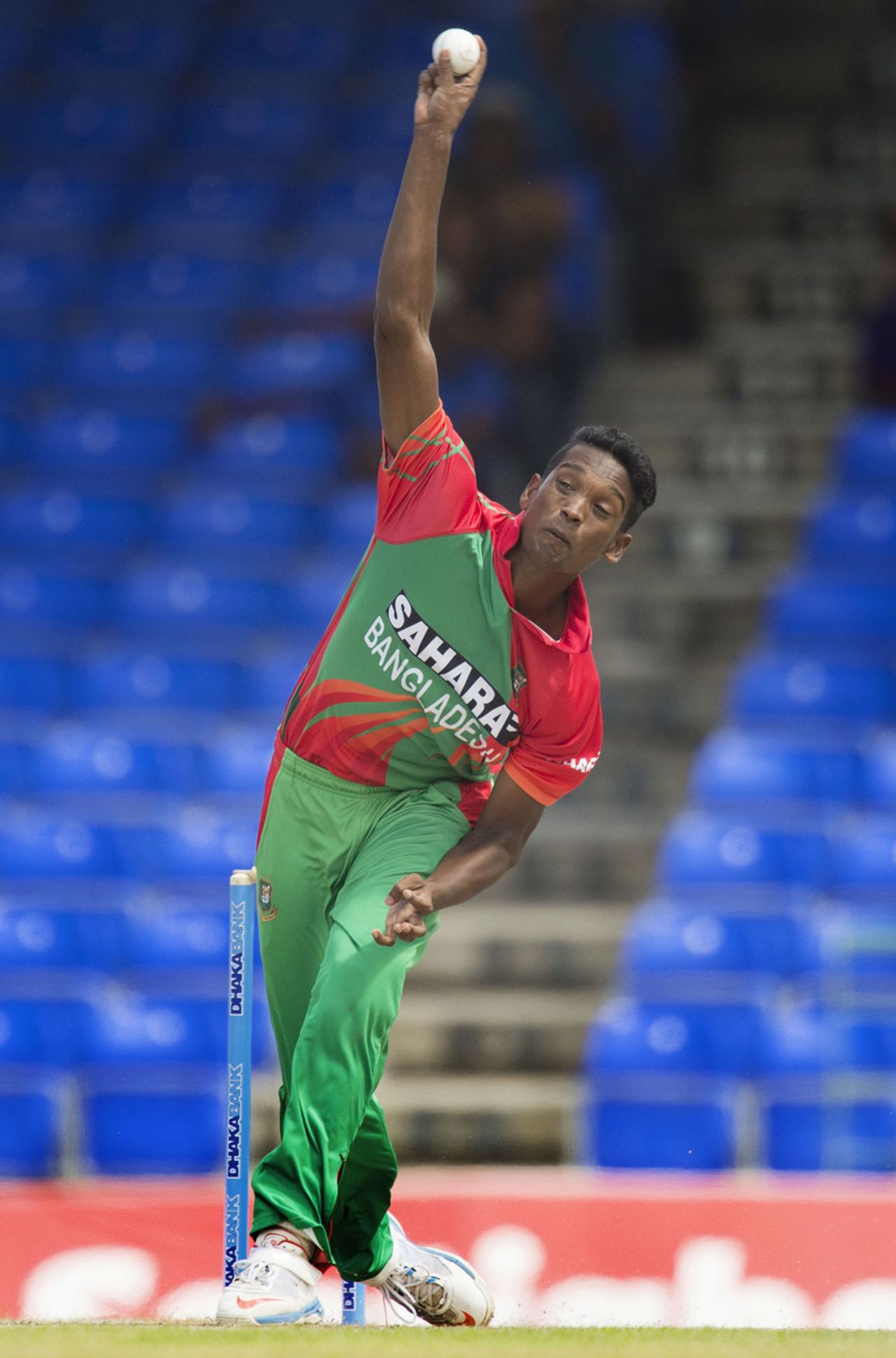 Al-Amin Hossain ended up with four wickets, West Indies v Bangladesh, 3rd ODI, Basseterre, St Kitts, August 25, 2014