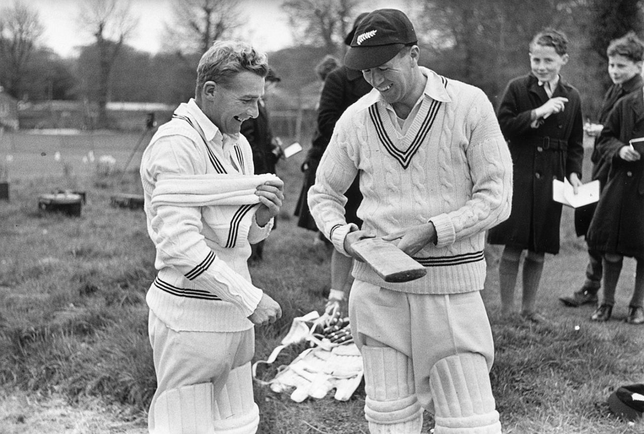 Bert Sutcliffe and Jack Cowie in 1949, May 1949