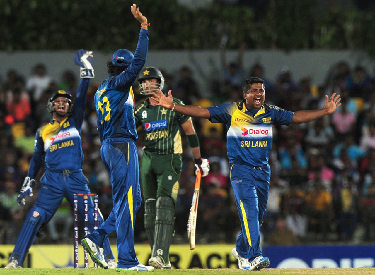 Rangana Herath collected 2 for 38, Sri Lanka v Pakistan, 2nd ODI, Hambantota, August 26, 2014
