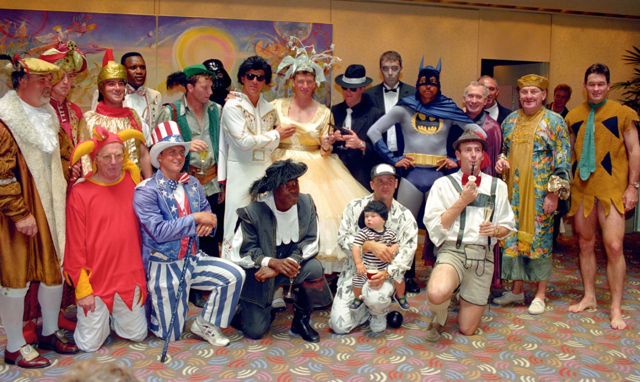England's players and management in fancy dress for the Christmas party, Australia v England, 2nd Test, MCG, 1st day, December 24, 1994