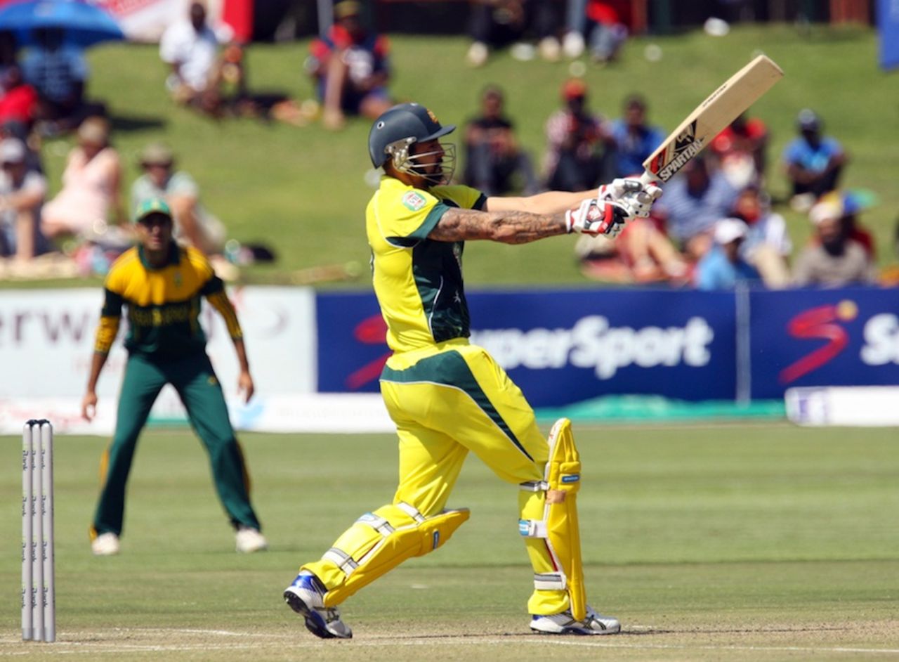 Mitchell Johnson made 23 off eight balls, Australia v South Africa, tri-series, Harare, August 27, 2014