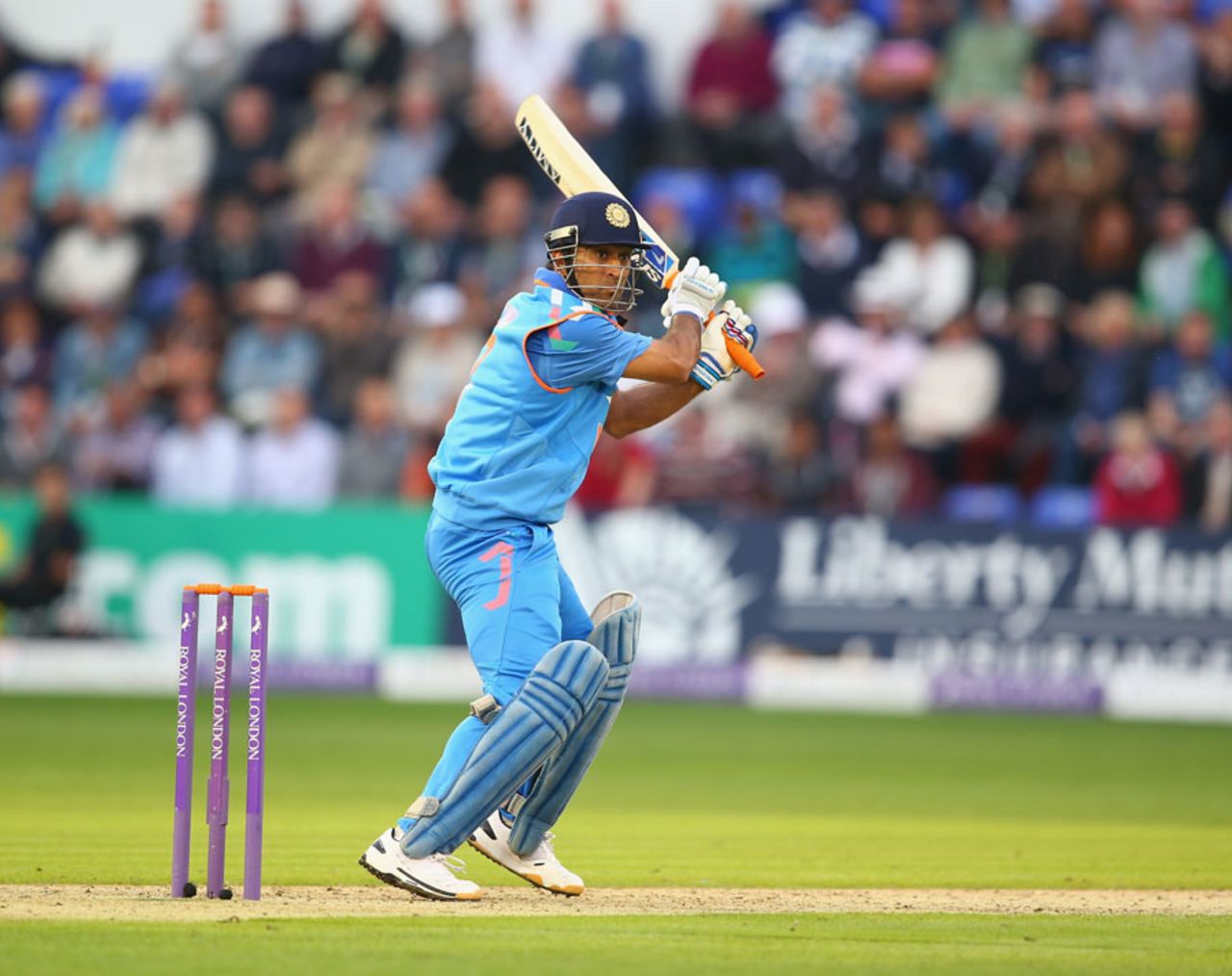 MS Dhoni struck six fours during his 52, England v India, 2nd ODI, Cardiff, August 27, 2014