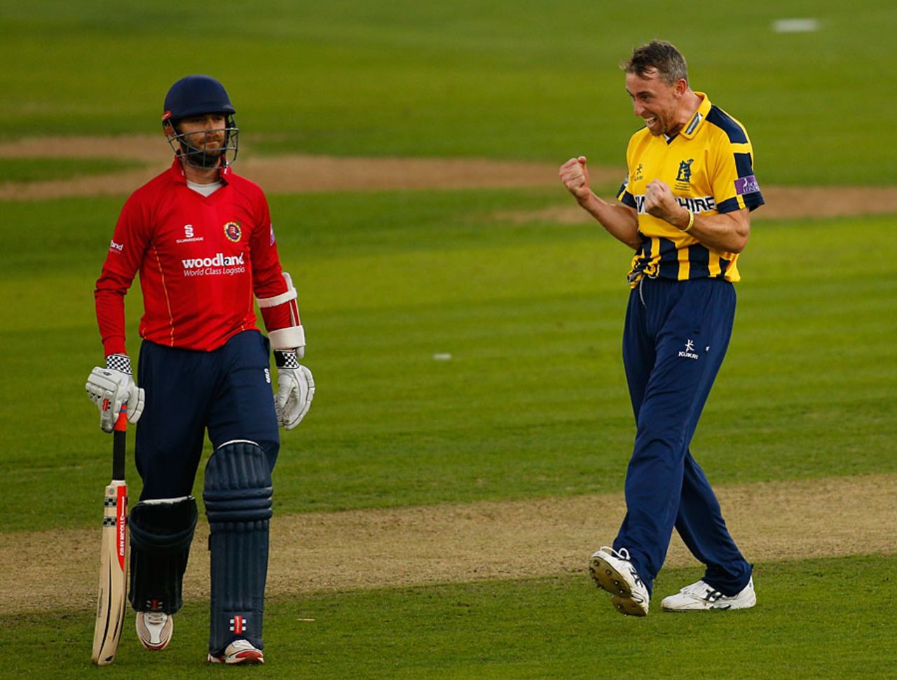 Rikki Clarke added three wickets to his earlier runs, Essex v Warwickshire, Royal London Cup quarter-final, Chelmsford, August 28, 2014