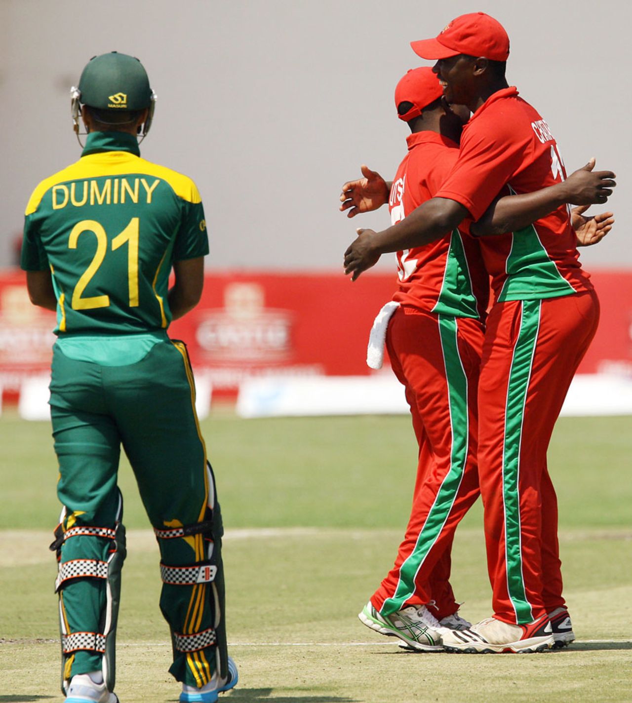 JP Duminy was trapped lbw by Prosper Utseya, Zimbabwe v South Africa, tri-series, Harare, August 29, 2014