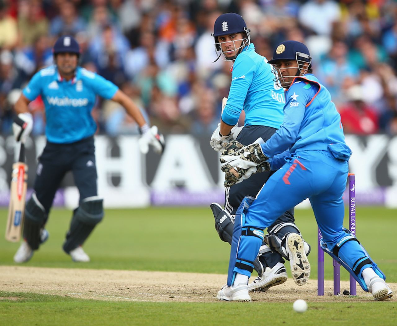Alex Hales tickles one fine on the leg side, England v India, 3rd ODI, Trent Bridge, August 30, 2014