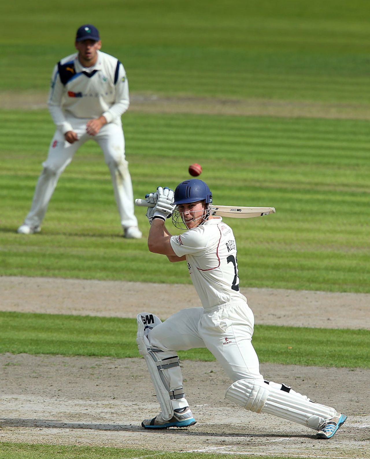 Luis Reece made a half-century to steady Lancashire, Lancashire v Yorkshire, County Championship, Division One, Old Trafford, August 31, 2014