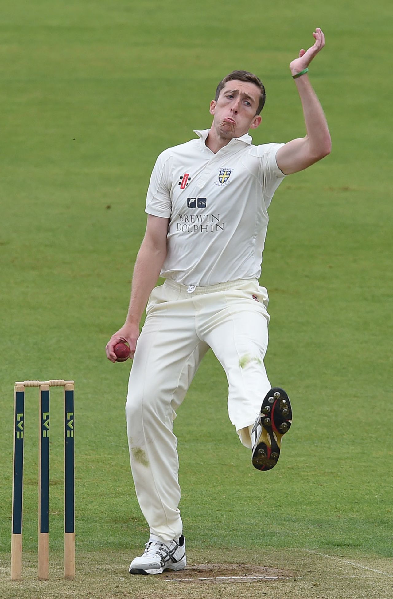 Peter Chase bowls on his first-class debut, Durham v Nottinghamshire, County Championship, Division One, Chester-le-Street, September 1, 2014