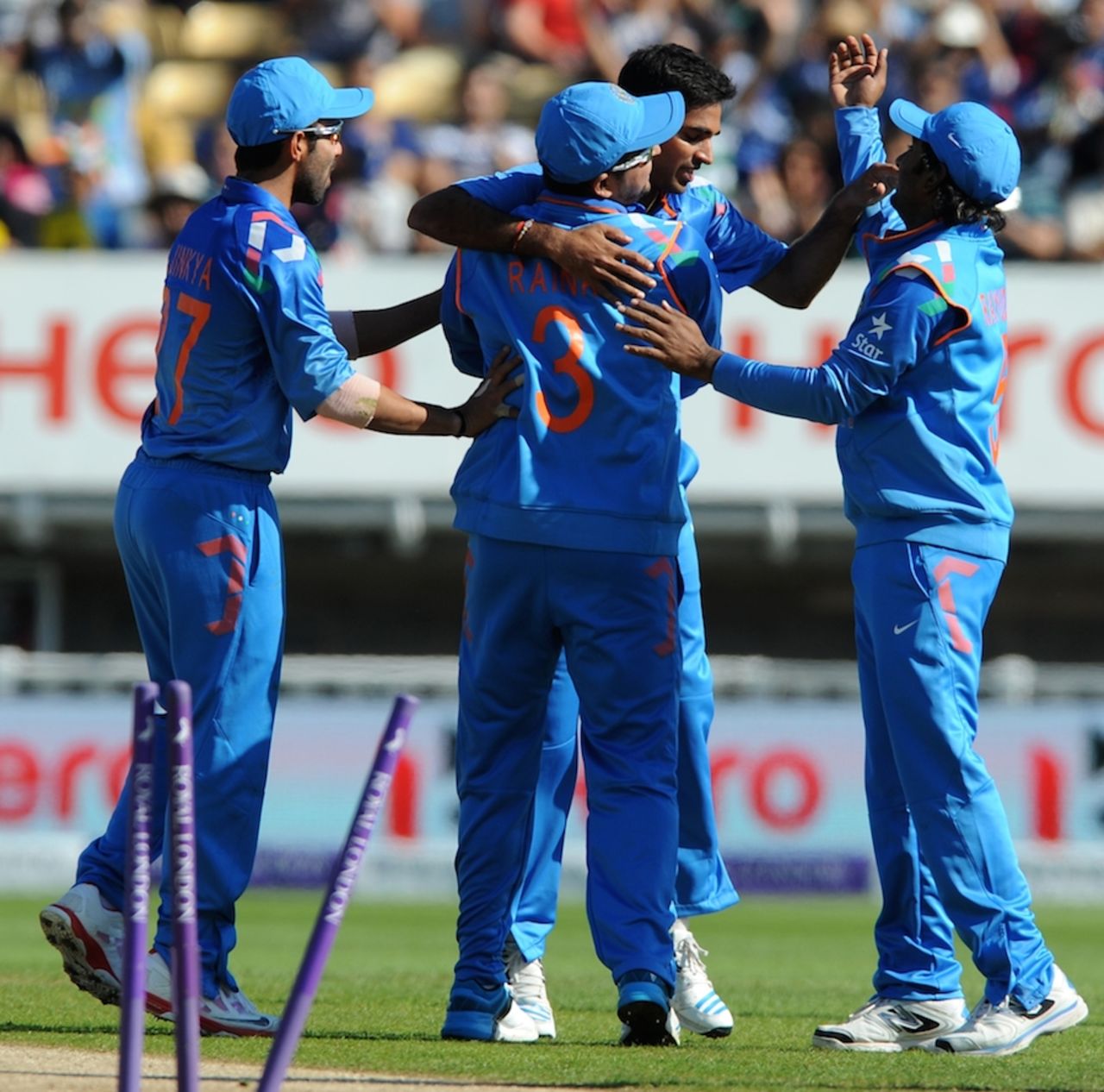 Bhuvneshwar Kumar removed the openers in the same over, England v India, 4th ODI, Edgbaston, September 2, 2014