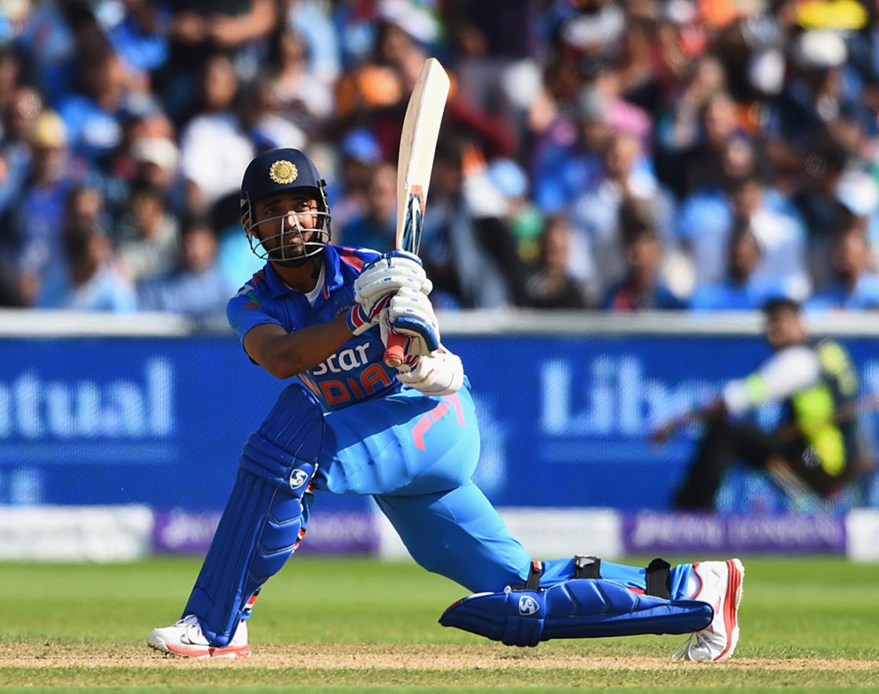 Ajinkya Rahane led India's charge in the chase, England v India, 4th ODI, Edgbaston, September 2, 2014