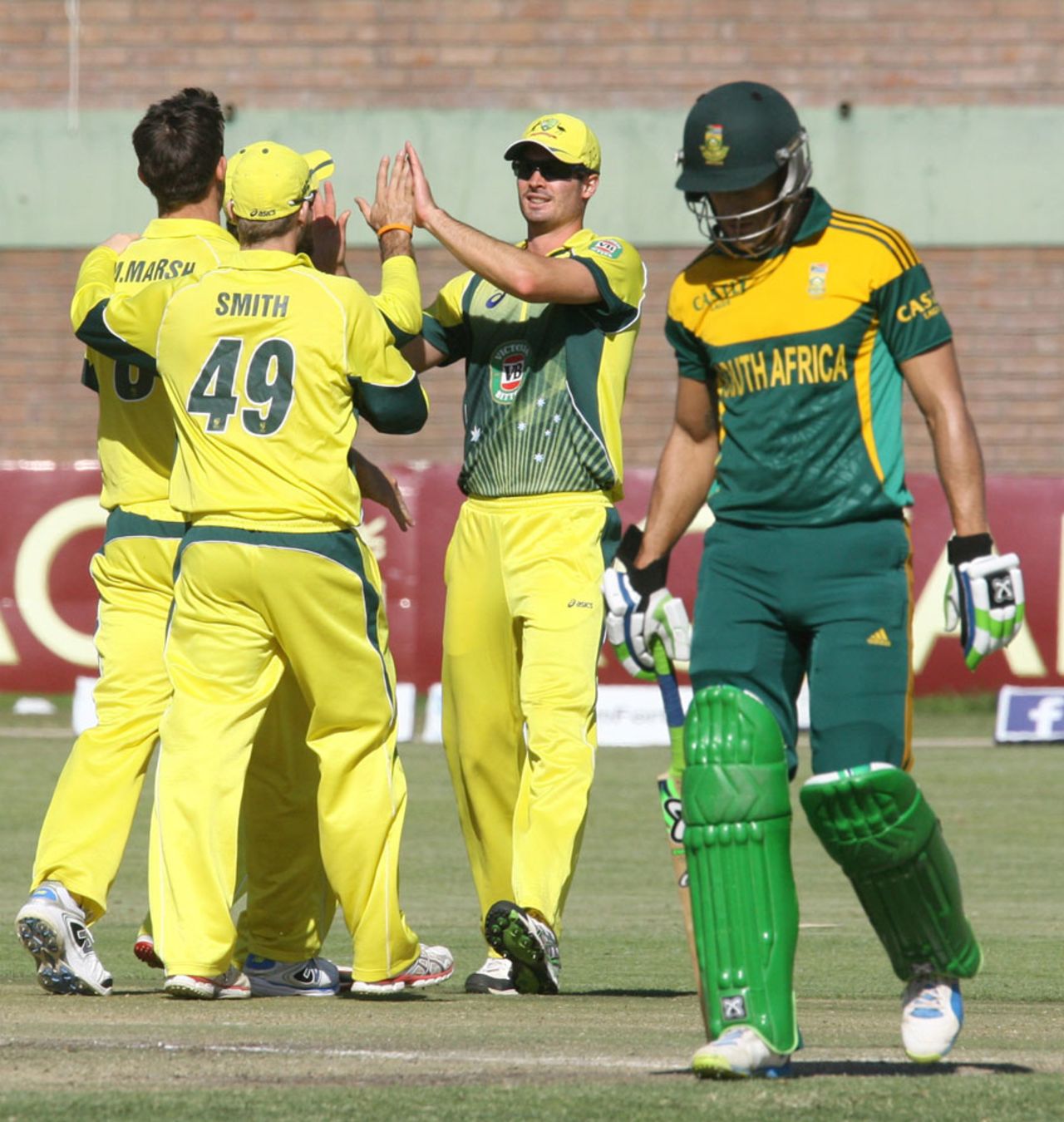 Faf du Plessis was hit-wicket for 126, Australia v South Africa, tri-series, Harare, September 2, 2014