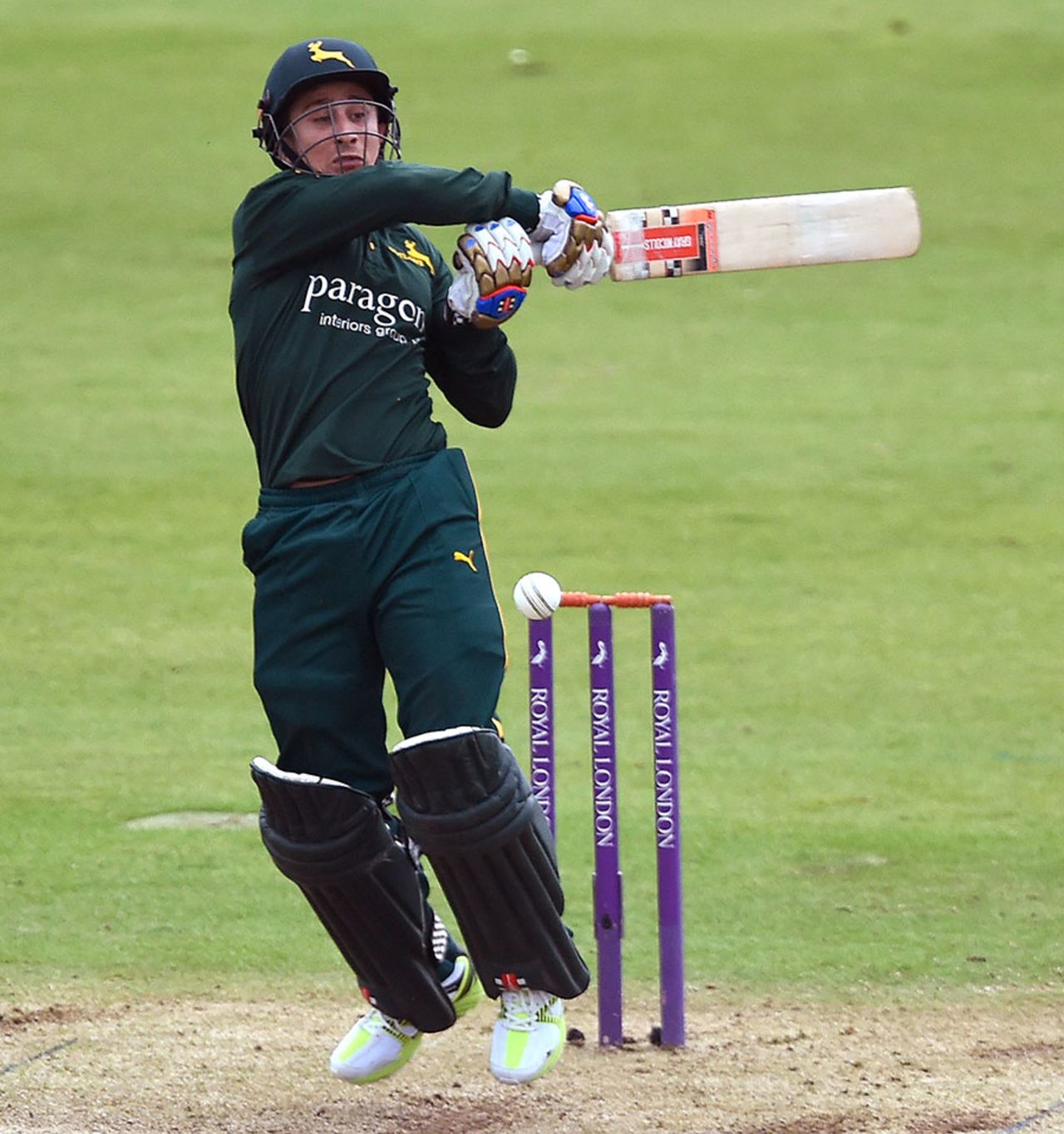 James Taylor tried to get Notts' chase moving, Durham v Nottinghamshire, Royal London Cup semi-final, Chester-le-Street, September 6, 2014