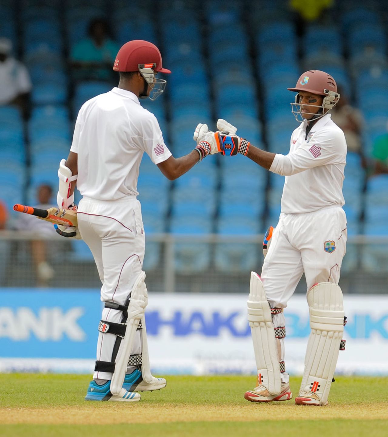 Kraigg Brathwaite and Shivnarine Chanderpaul added the third century stand of the innings, West Indies v Bangladesh, 1st Test, St Vincent, 2nd day, September 6, 2014
