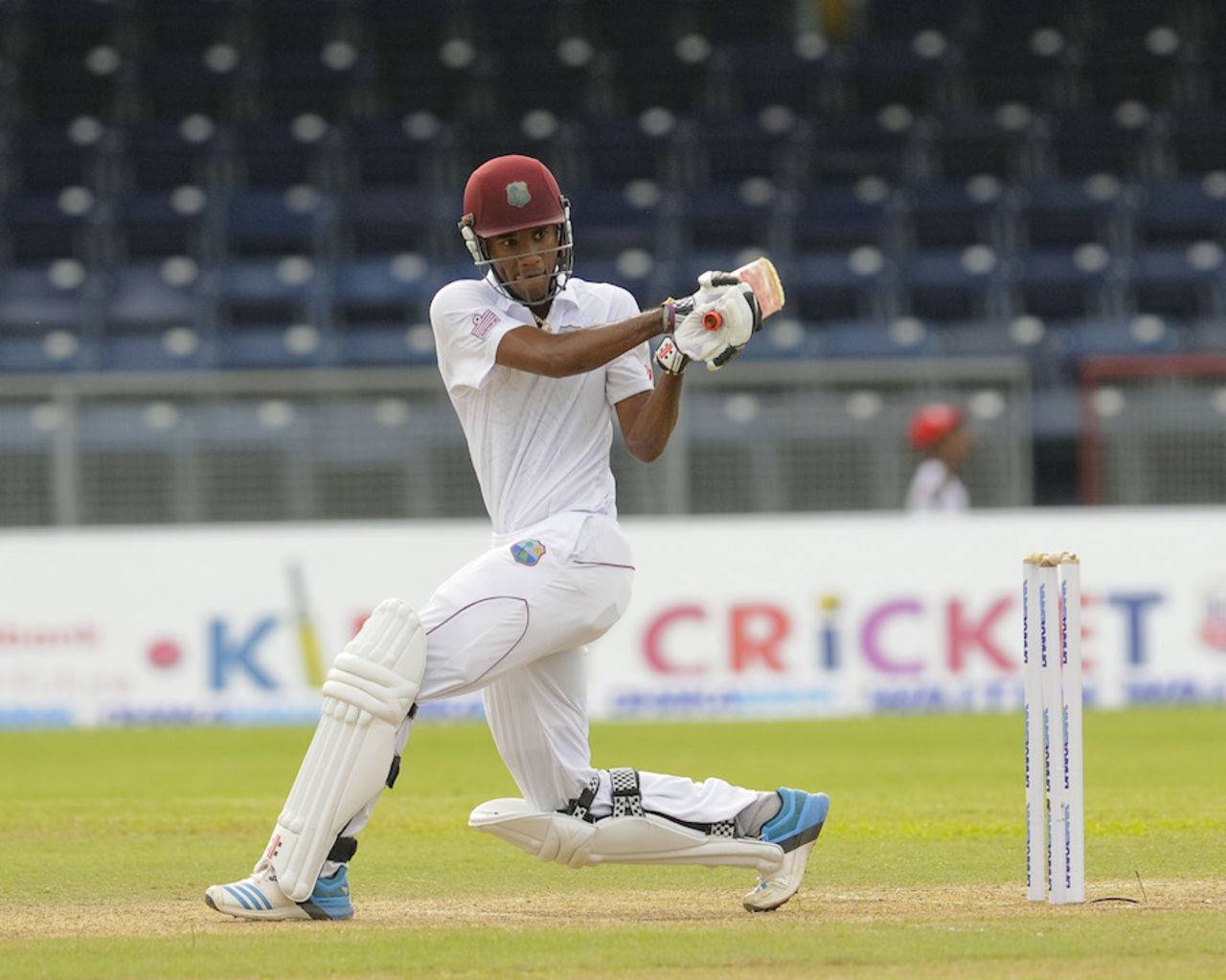 Kraigg Brathwaite targets the leg side, West Indies v Bangladesh, 1st Test, St Vincent, 2nd day, September 6, 2014
