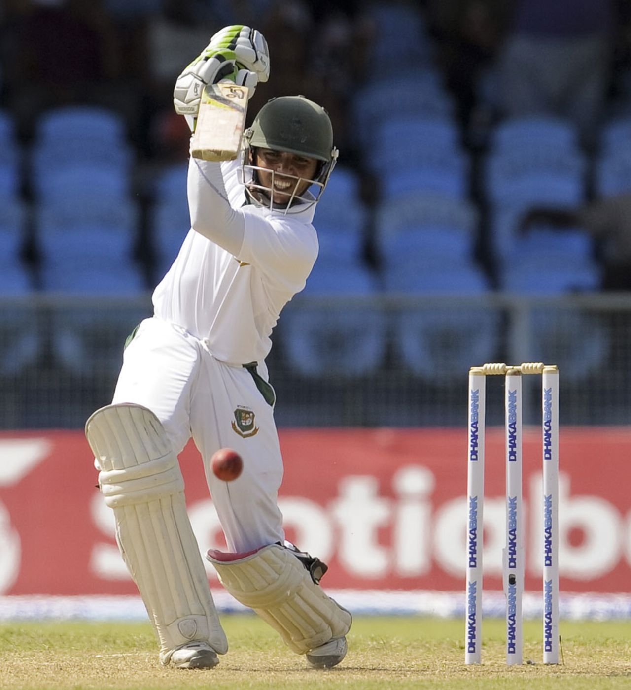 Mominul Haque drives through the off side, West Indies v Bangladesh, 1st Test, St Vincent, 3rd day, September 7, 2014