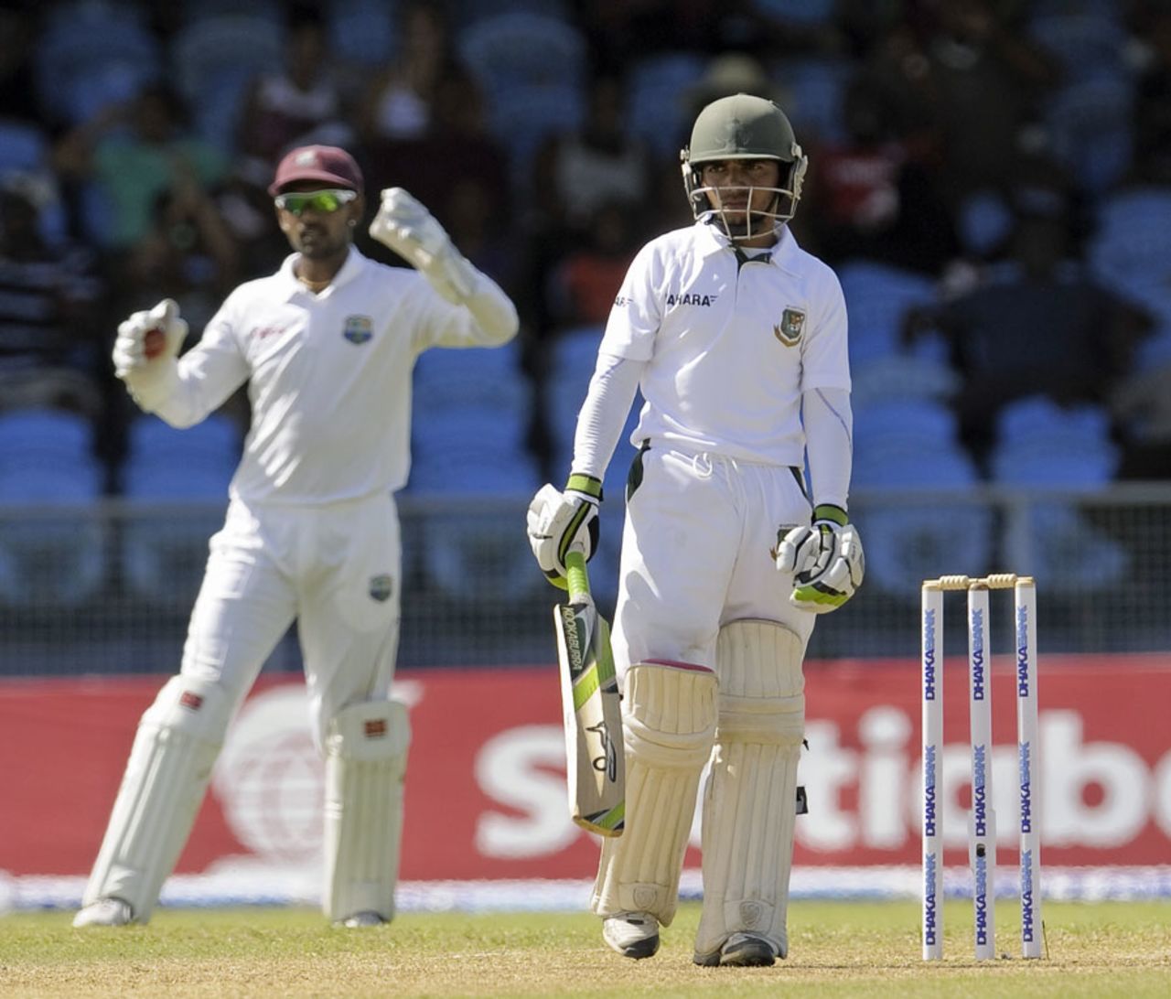 Mominul Haque was out caught behind for 51, West Indies v Bangladesh, 1st Test, St Vincent, 3rd day, September 7, 2014