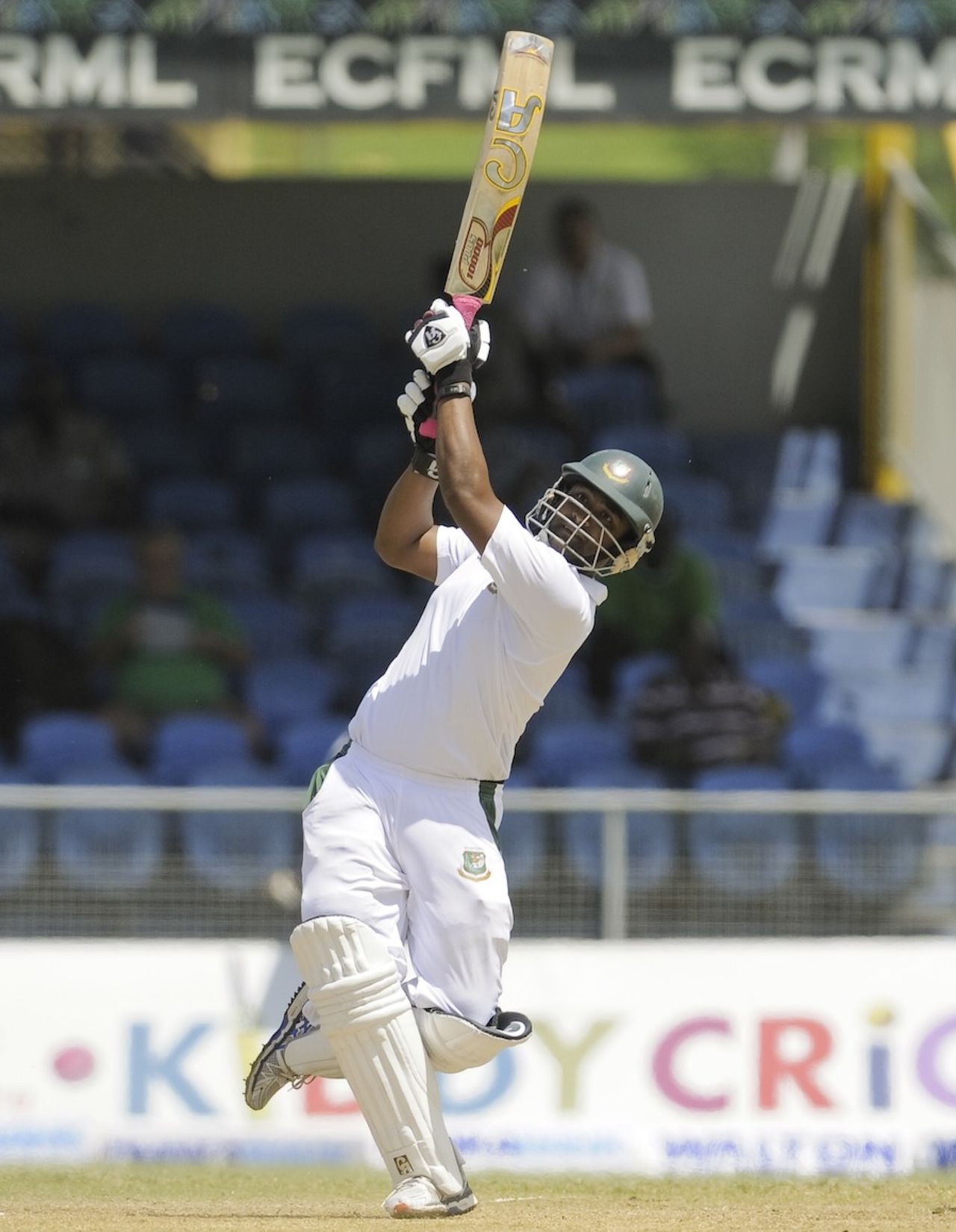 Tamim Iqbal hits a six, West Indies v Bangladesh, 1st Test, St. Vincent, 4th day, September 8, 2014