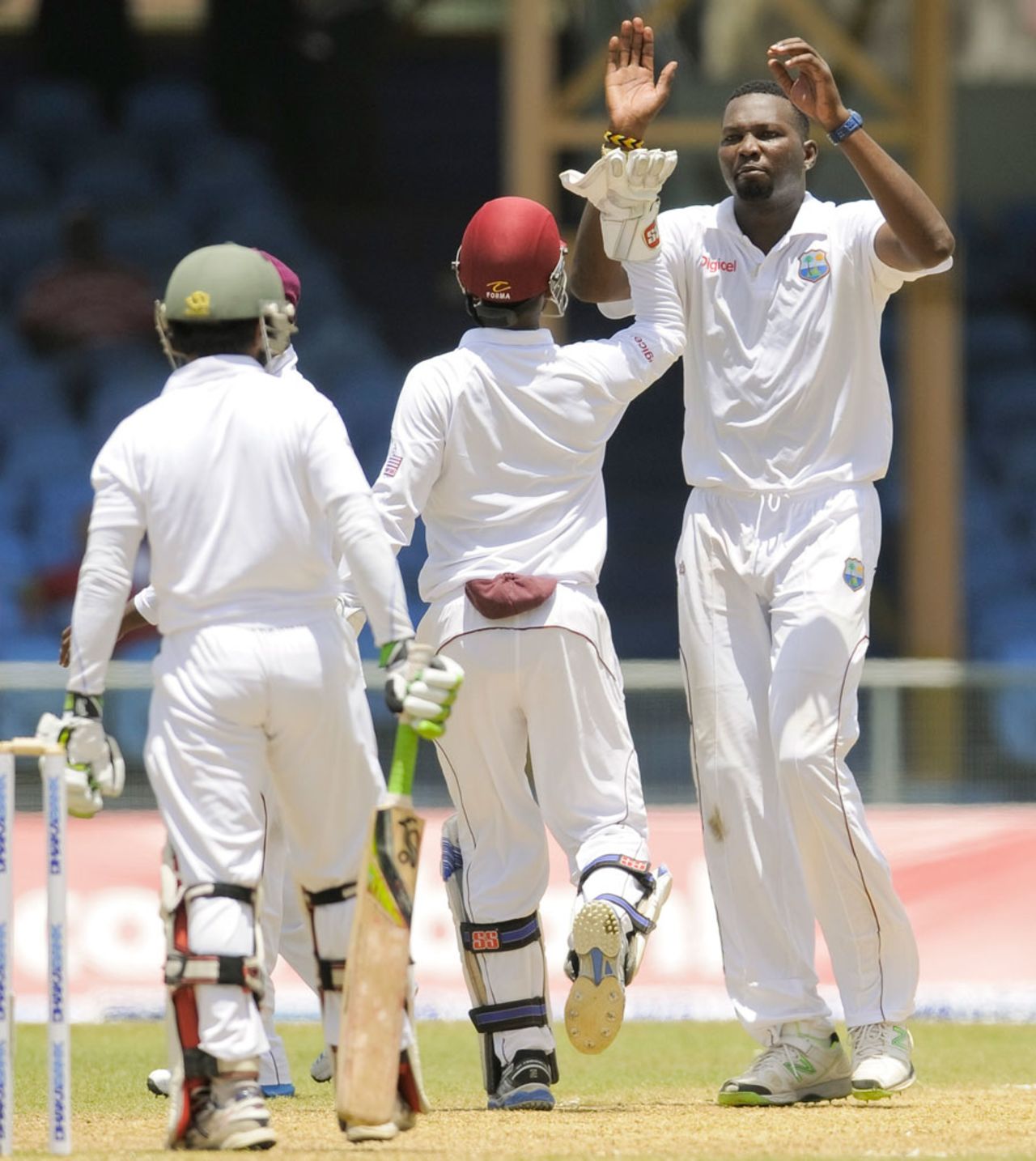 Suliemann Benn celebrates the fall of a wicket, West Indies v Bangladesh, 1st Test, St. Vincent, 4th day, September 8, 2014