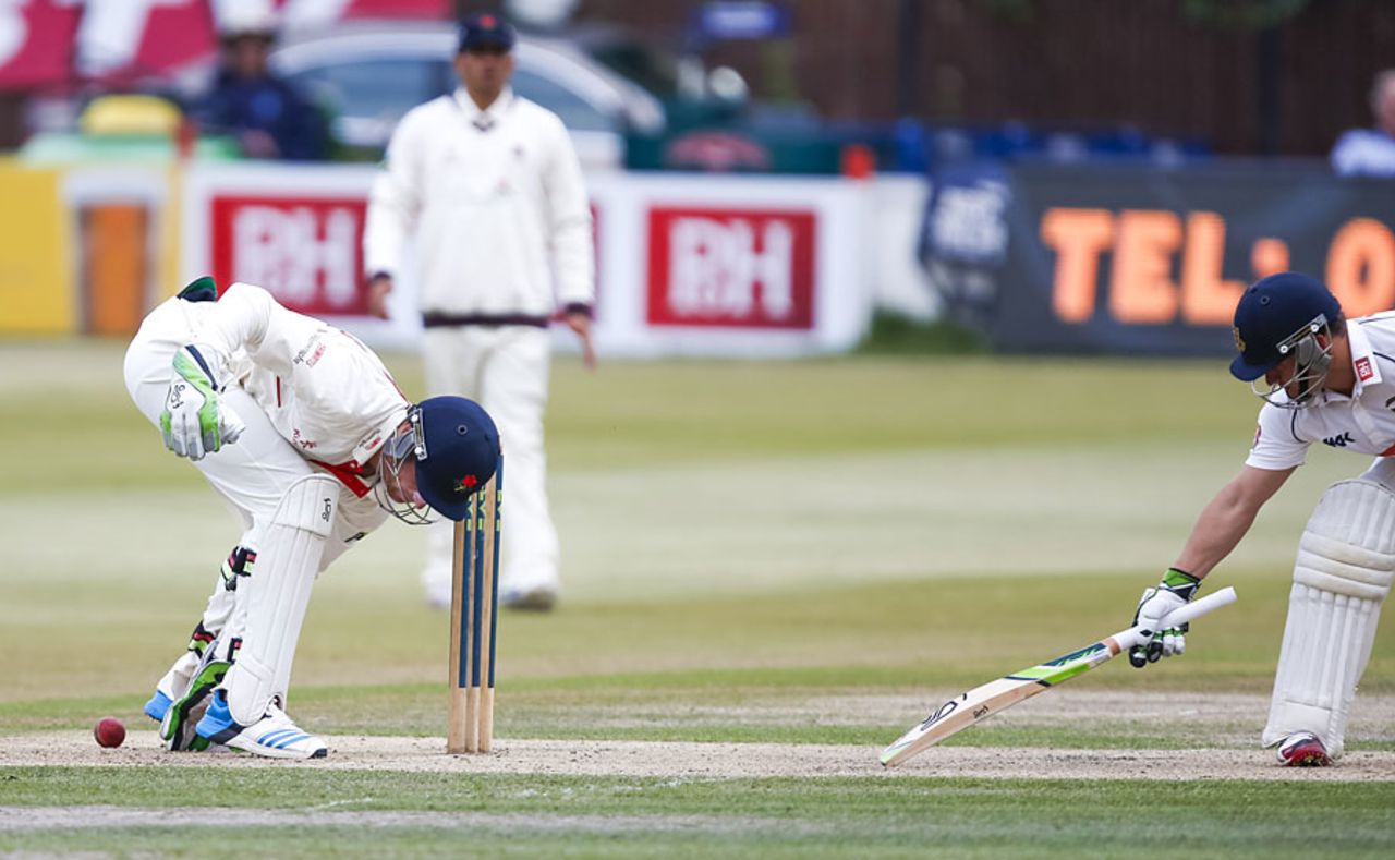 Jos Buttler fumbled a stumping chance, Sussex v Lancashire, County Championship, Division One, Hove, September 10, 2014