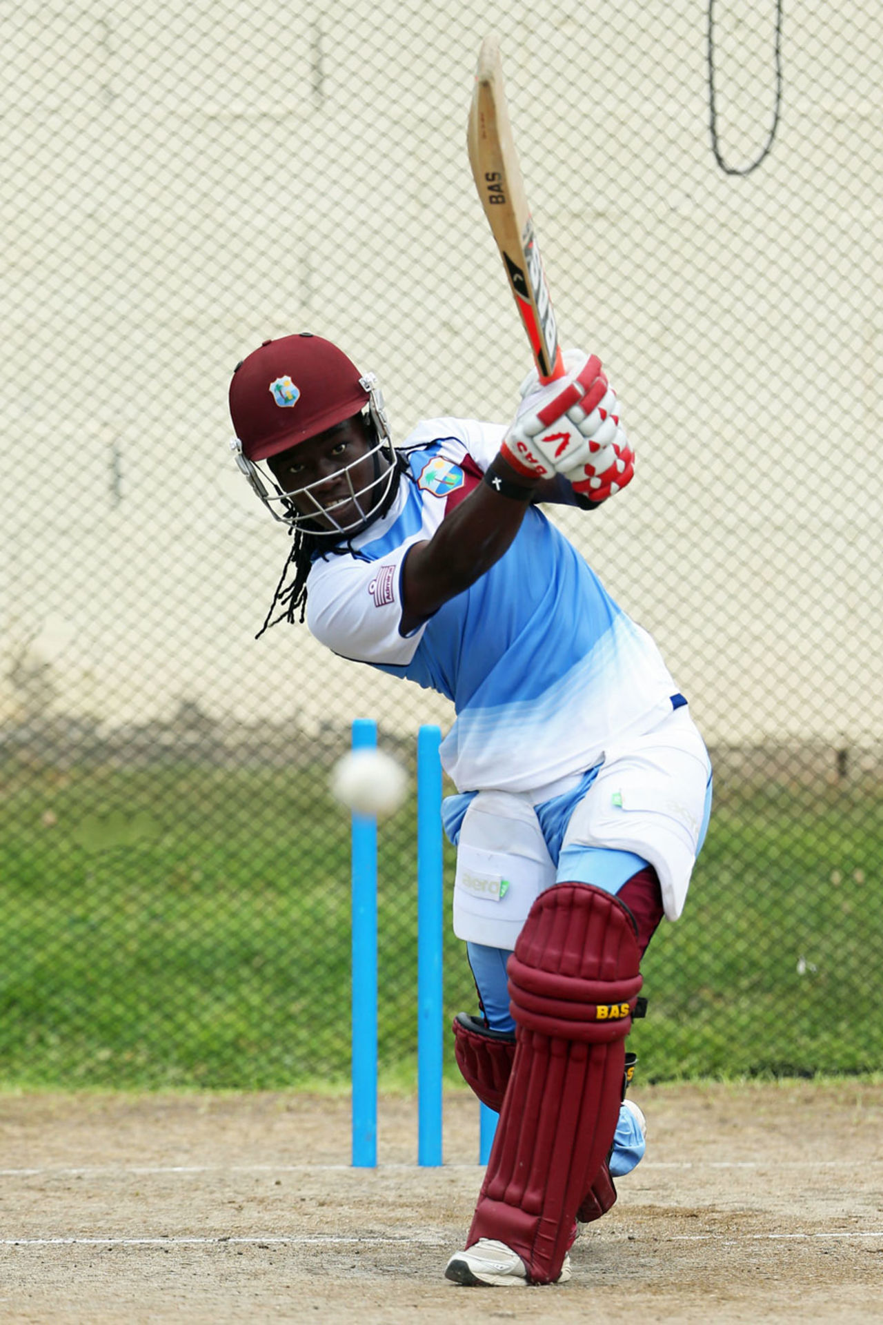 Deandra Dottin bats in the nets on the eve of the first ODI against New Zealand Women, Basseterre, September 11, 2014