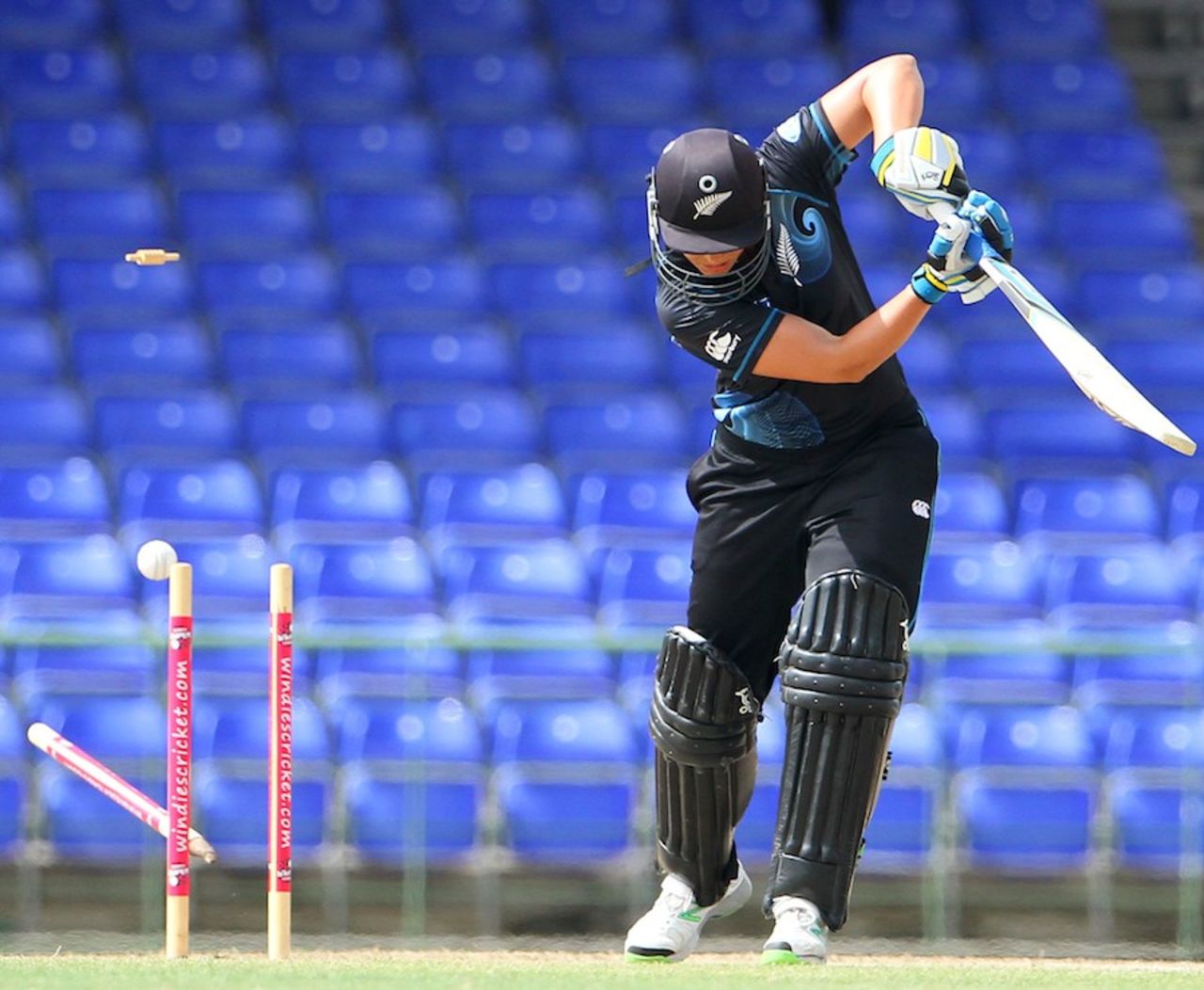 Suzie Bates was bowled for a duck, West Indies v New Zealand, 1st women's ODI, St Kitts, September 12, 2014