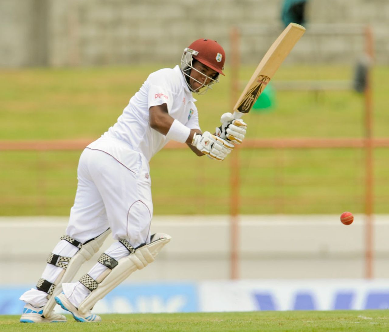 Leon Johnson flicks to the leg side, West Indies v Bangladesh, 2nd Test, St. Lucia, 1st day, September 13, 2014