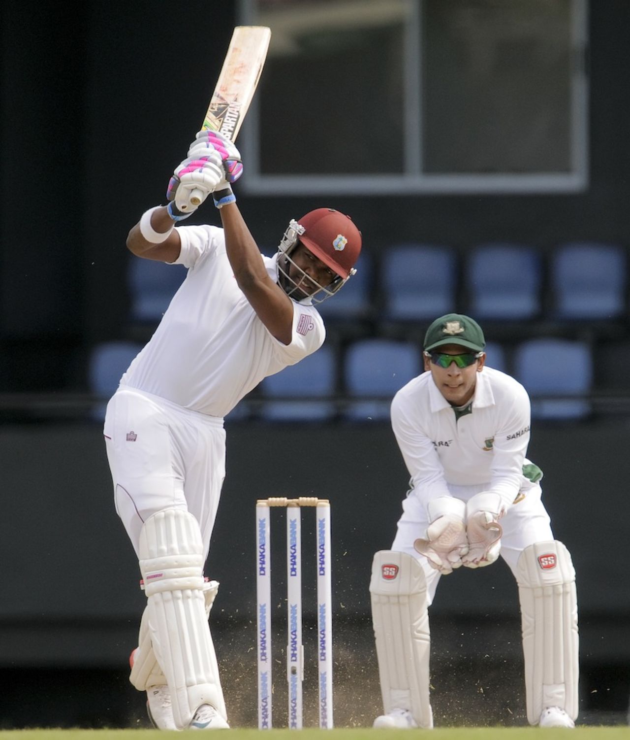 Darren Bravo hits down the ground, West Indies v Bangladesh, 2nd Test, St Lucia, 1st day, September 13, 2014