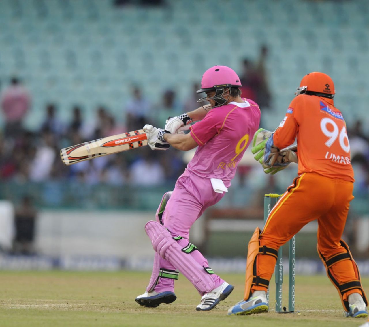 Daniel Flynn goes on the attack, Northern Knights v Lahore Lions, CLT20, Raipur, September 14, 2014