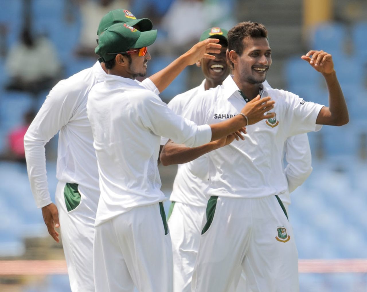 Shafiul Islam is overjoyed after taking a wicket, West Indies v Bangladesh, 2nd Test, St. Lucia, 2nd day, September 14, 2014