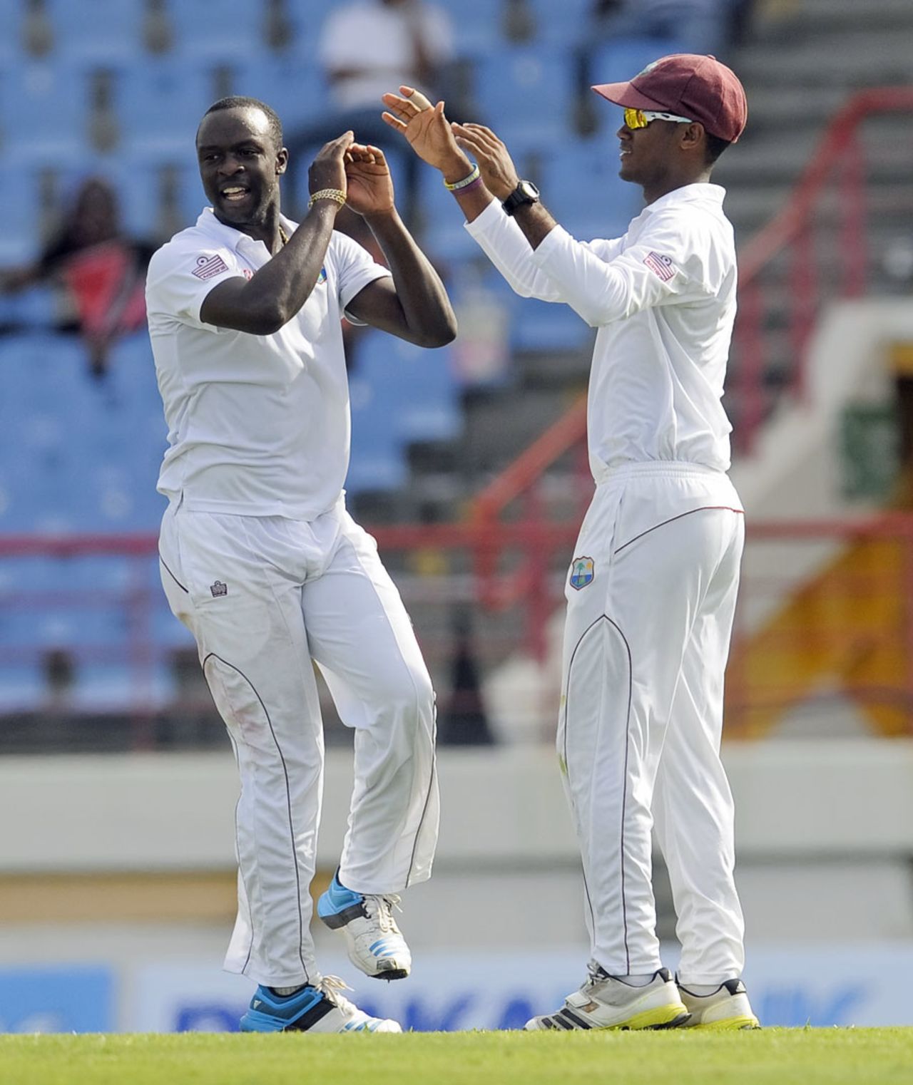 Kemar Roach celebrates a dismissal, West Indies v Bangladesh, 2nd Test, St. Lucia, 2nd day, September 14, 2014