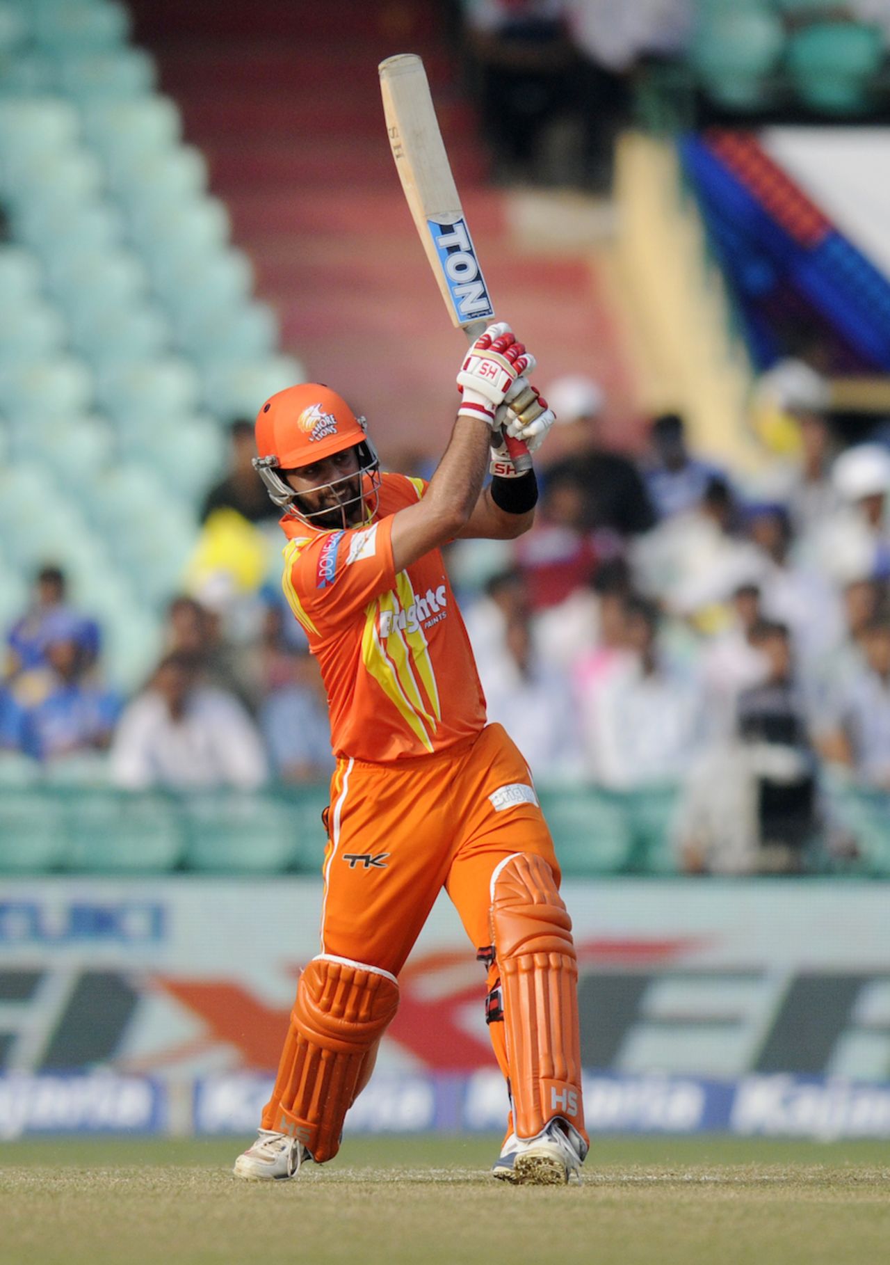 Ahmed Shehzad drives down he ground, Southern Express v Lahore Lions, CLT20 qualifier, Raipur, September 16, 2014