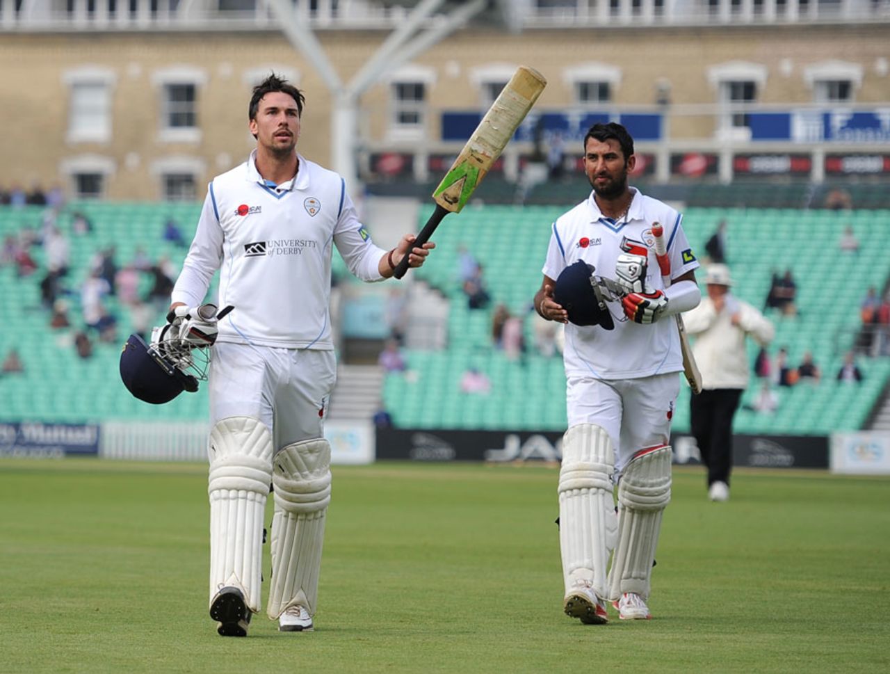 Billy Godleman and Cheteshwar Pujara guided Derbyshire to victory with a 154-run stand, Surrey v Derbyshire, County Championship, Division Two, The Oval, September 17, 2014