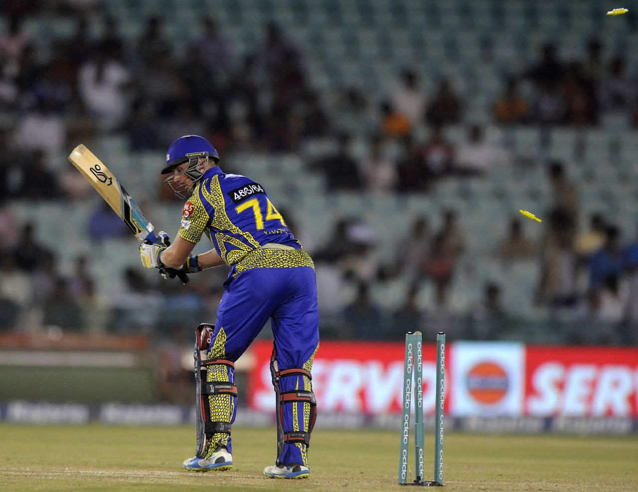 Stiaan van Zyl was cleaned up first ball, Cape Cobras v Northern Knights, Champions League T20, Raipur, September 19, 2014
