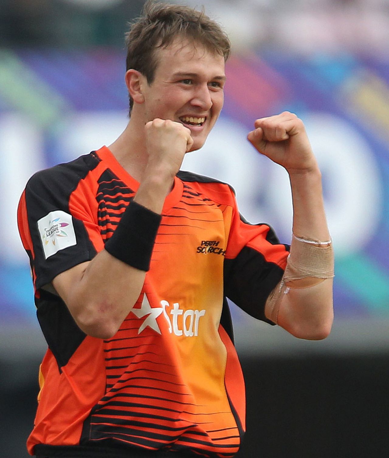Joel Paris took two wickets in his first over of the CLT20 for the second year in a row, Dolphins v Perth Scorchers, Champions League T20, Mohali, September 20, 2014