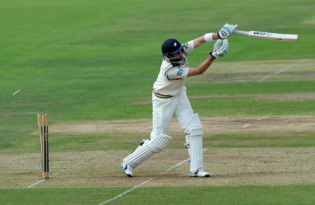 Joe Root was removed by Jamie Overton, Yorkshire v Somerset, County Championship Division One, Headingley, 1st day, September 23, 2014