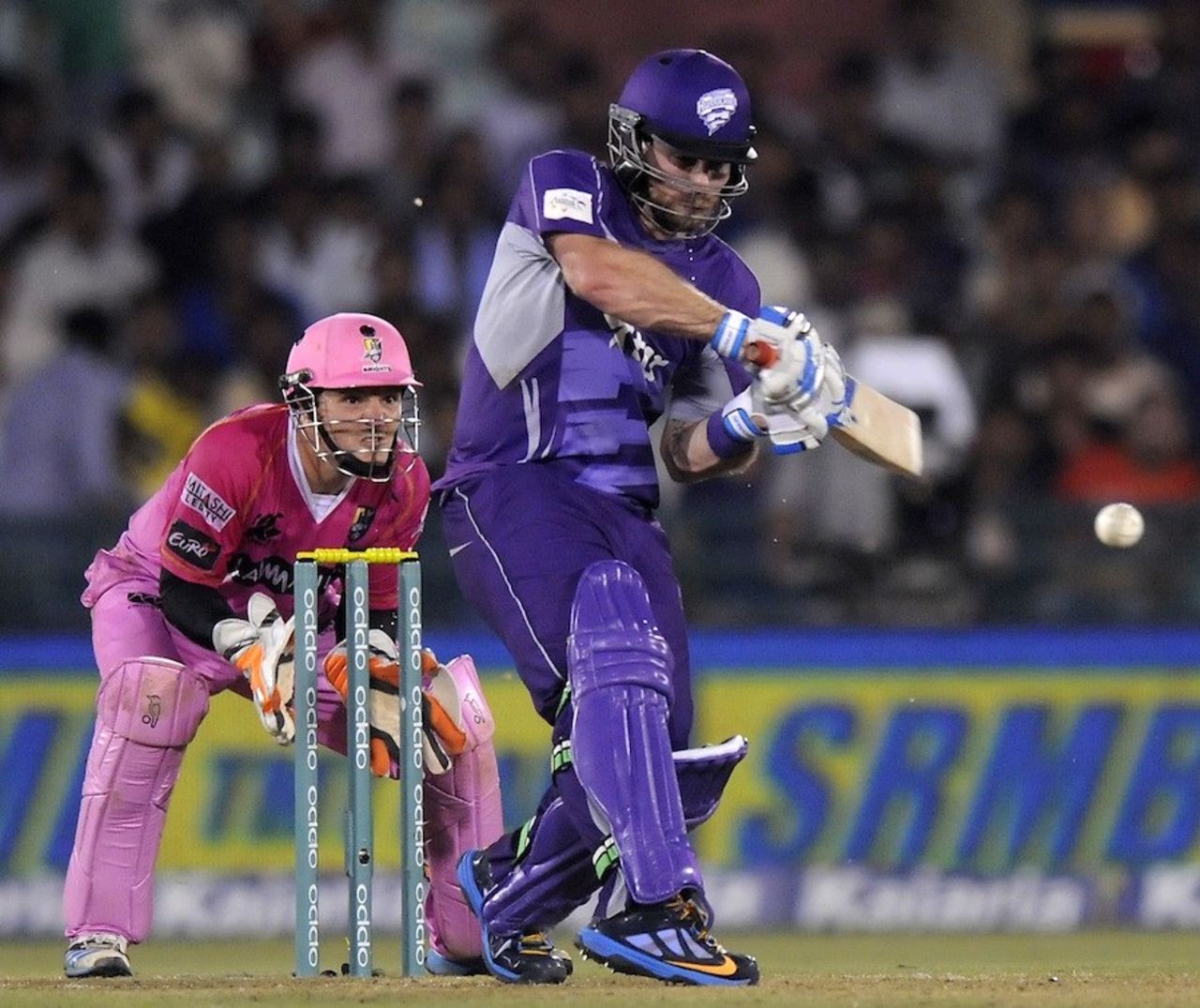 Aiden Blizzard lines up to pull, Hobart Hurricanes v Northern Knights, CLT20, Group B, Raipur, September 23, 2014
