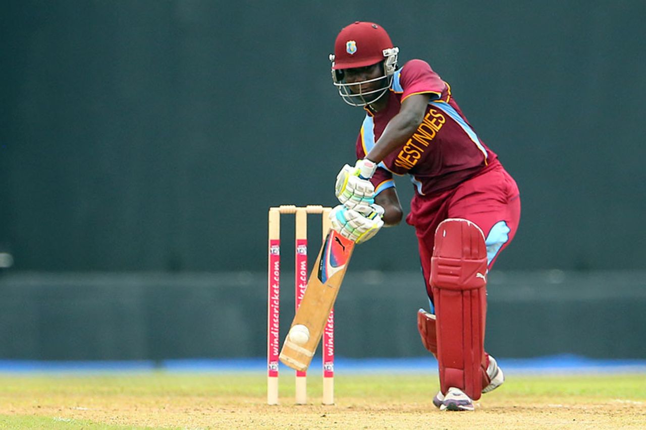 Stafanie Taylor drives through the off side, WI Women v NZ Women, 1st T20, St Lucia, September 23, 2014